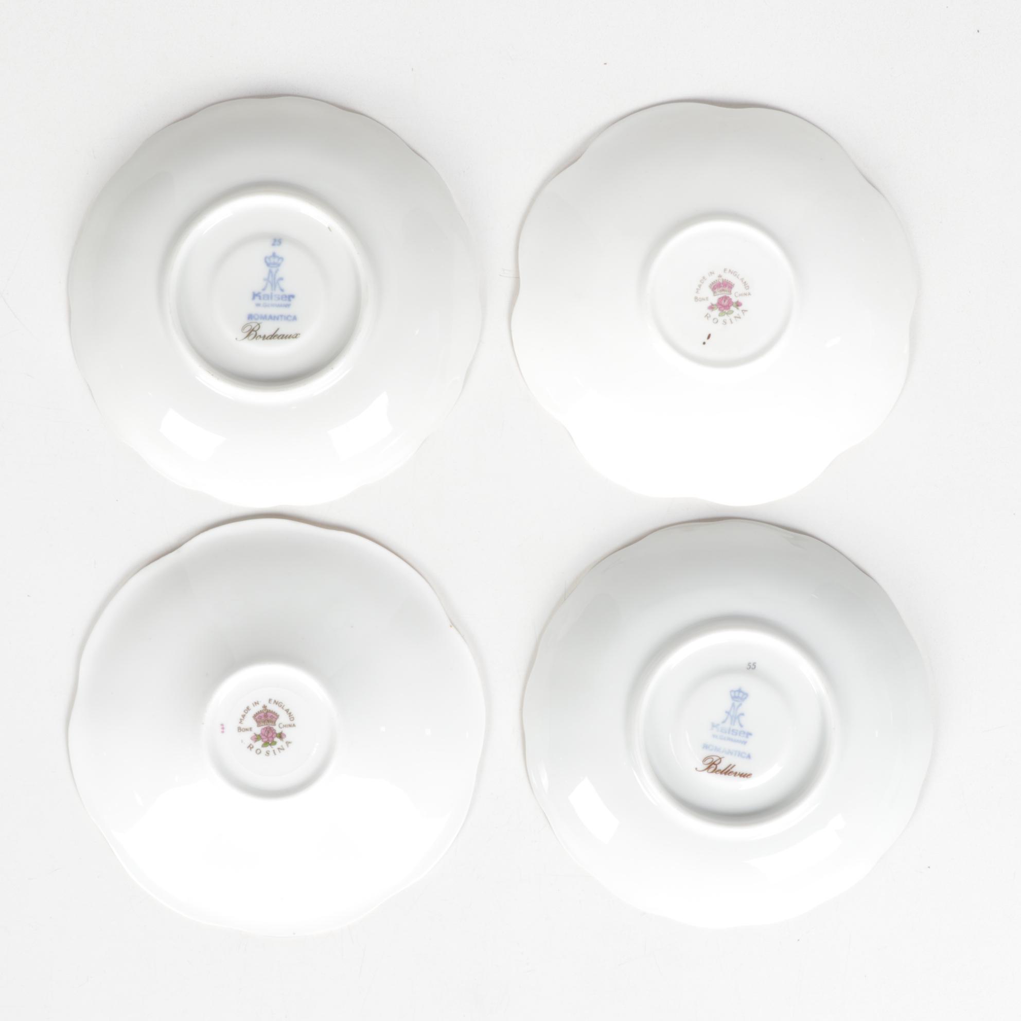 Staffordshire, Haviland, Aynsley, Paragon, and Other Eurpean Porcelain Saucers