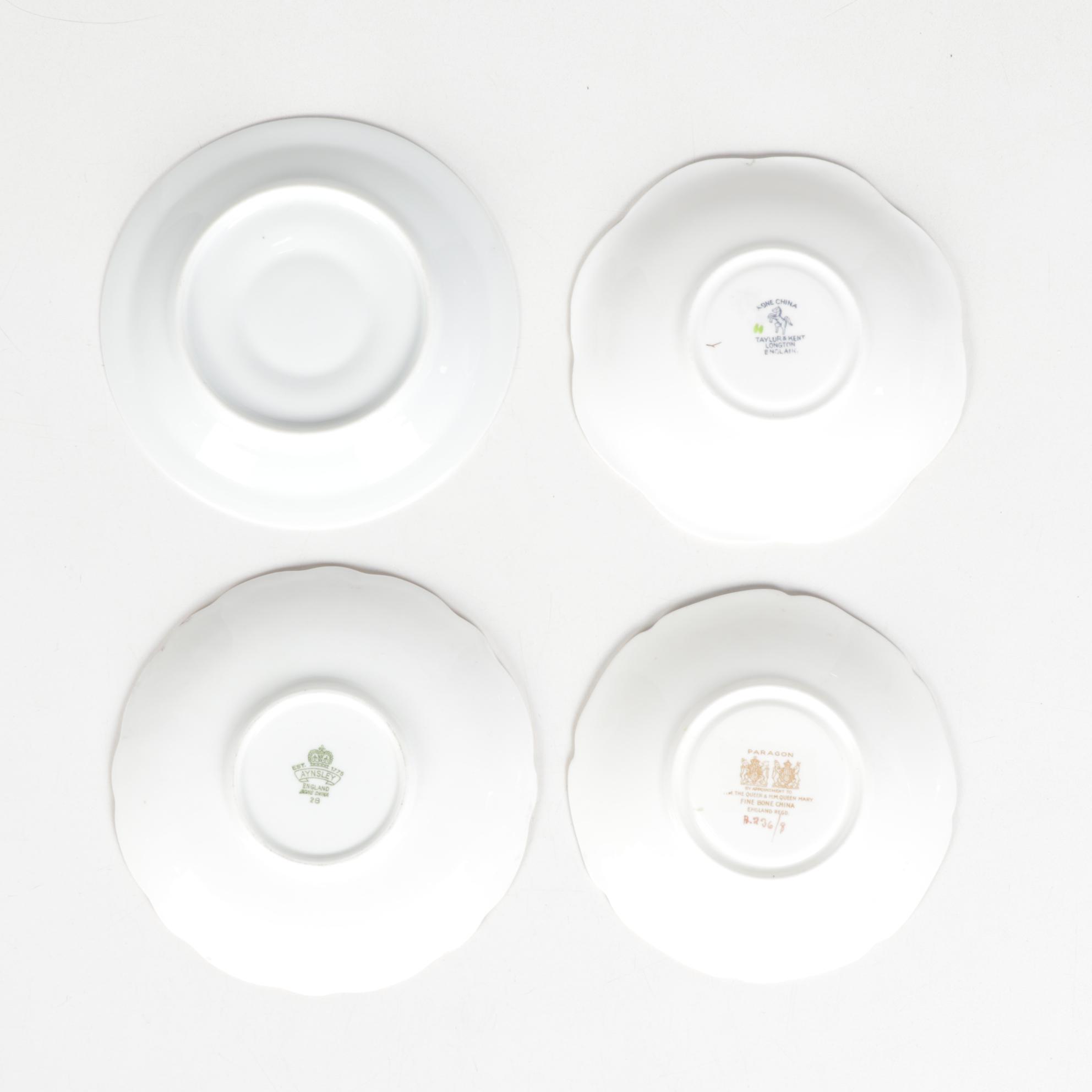 Staffordshire, Haviland, Aynsley, Paragon, and Other Eurpean Porcelain Saucers