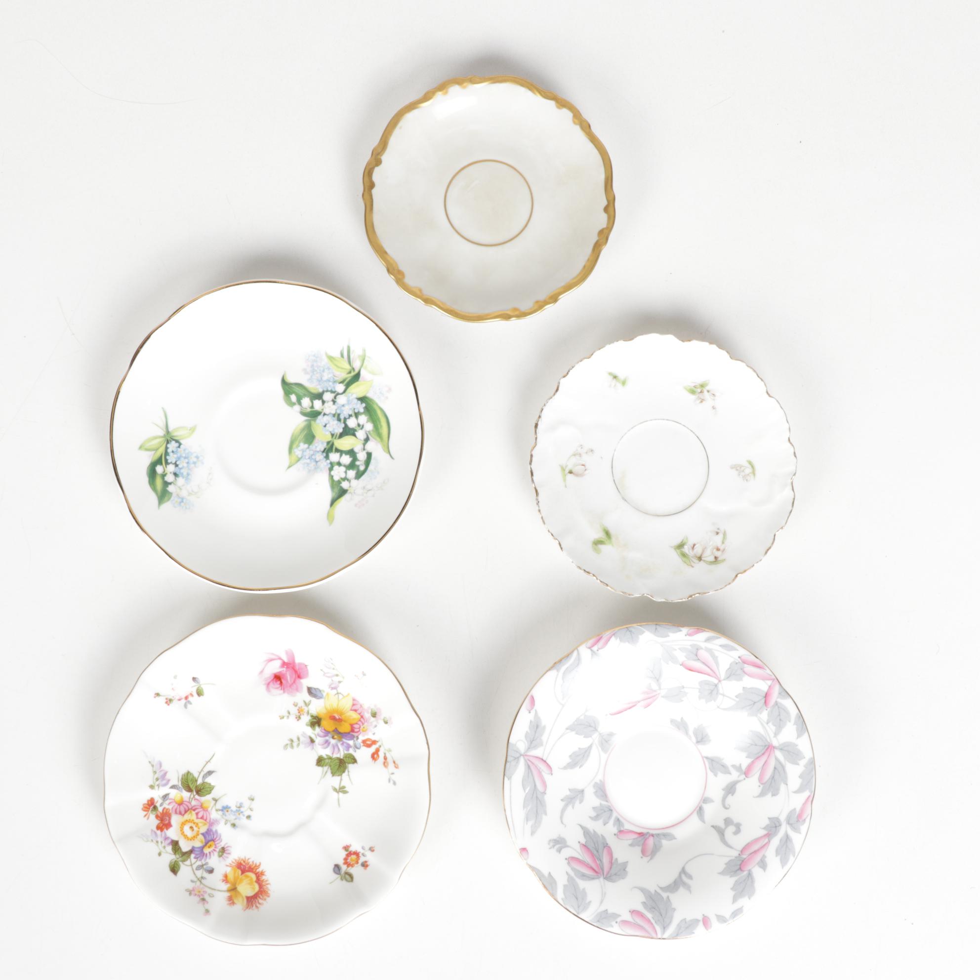 Staffordshire, Haviland, Aynsley, Paragon, and Other Eurpean Porcelain Saucers