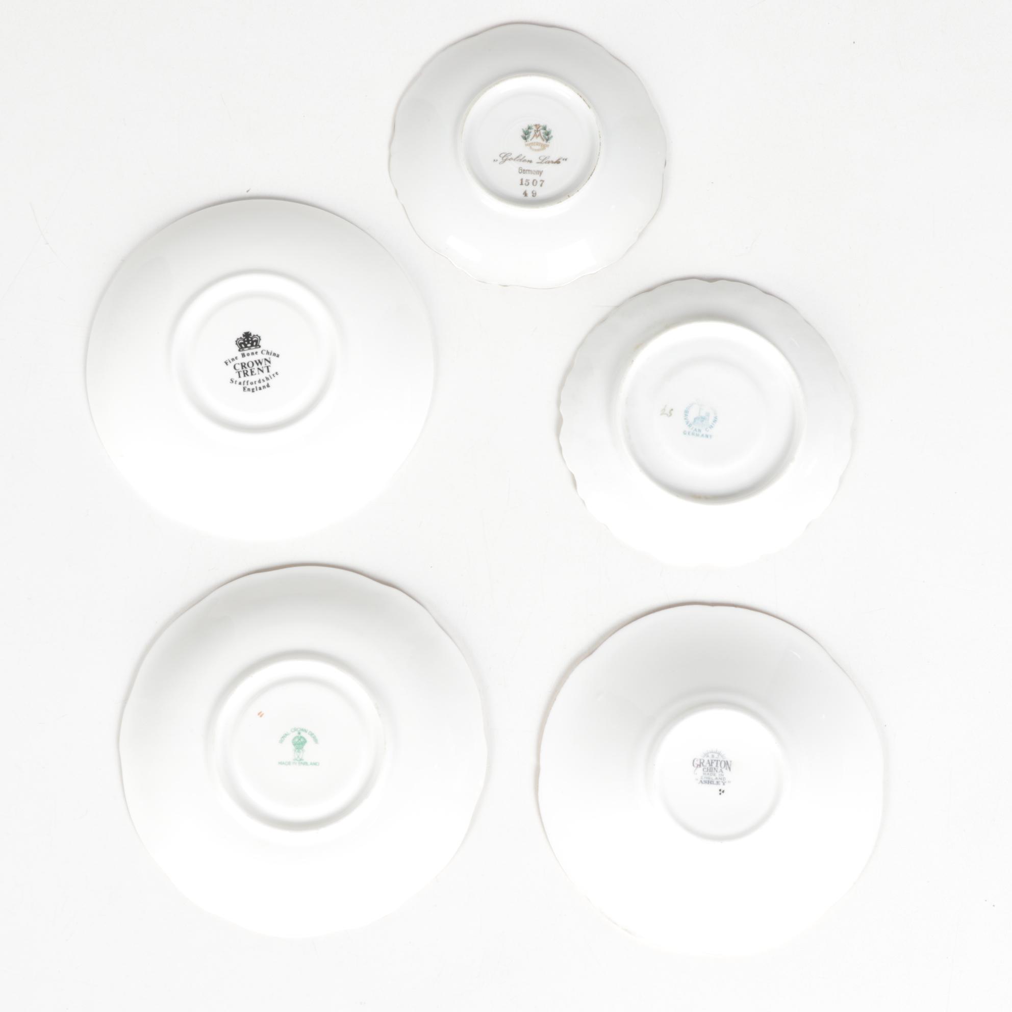 Staffordshire, Haviland, Aynsley, Paragon, and Other Eurpean Porcelain Saucers