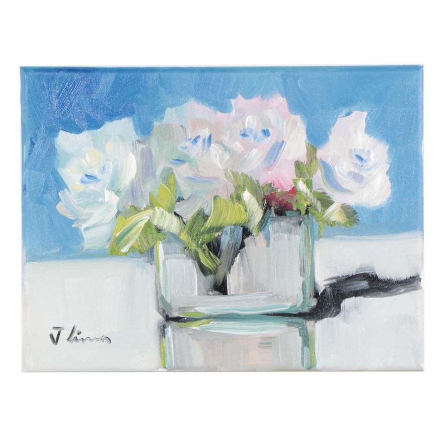 José Lima Floral Still Life Oil Painting, 2021