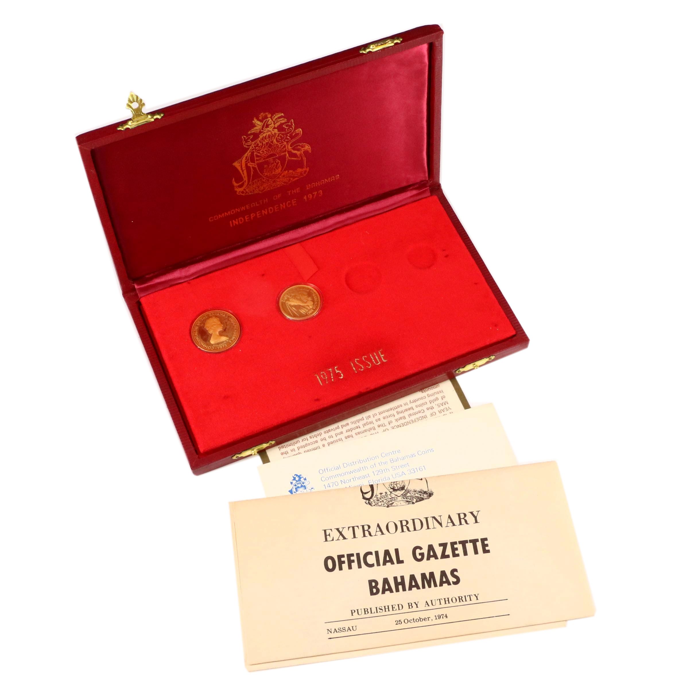 Partial Set of 1975 Bahamas Gold Coins