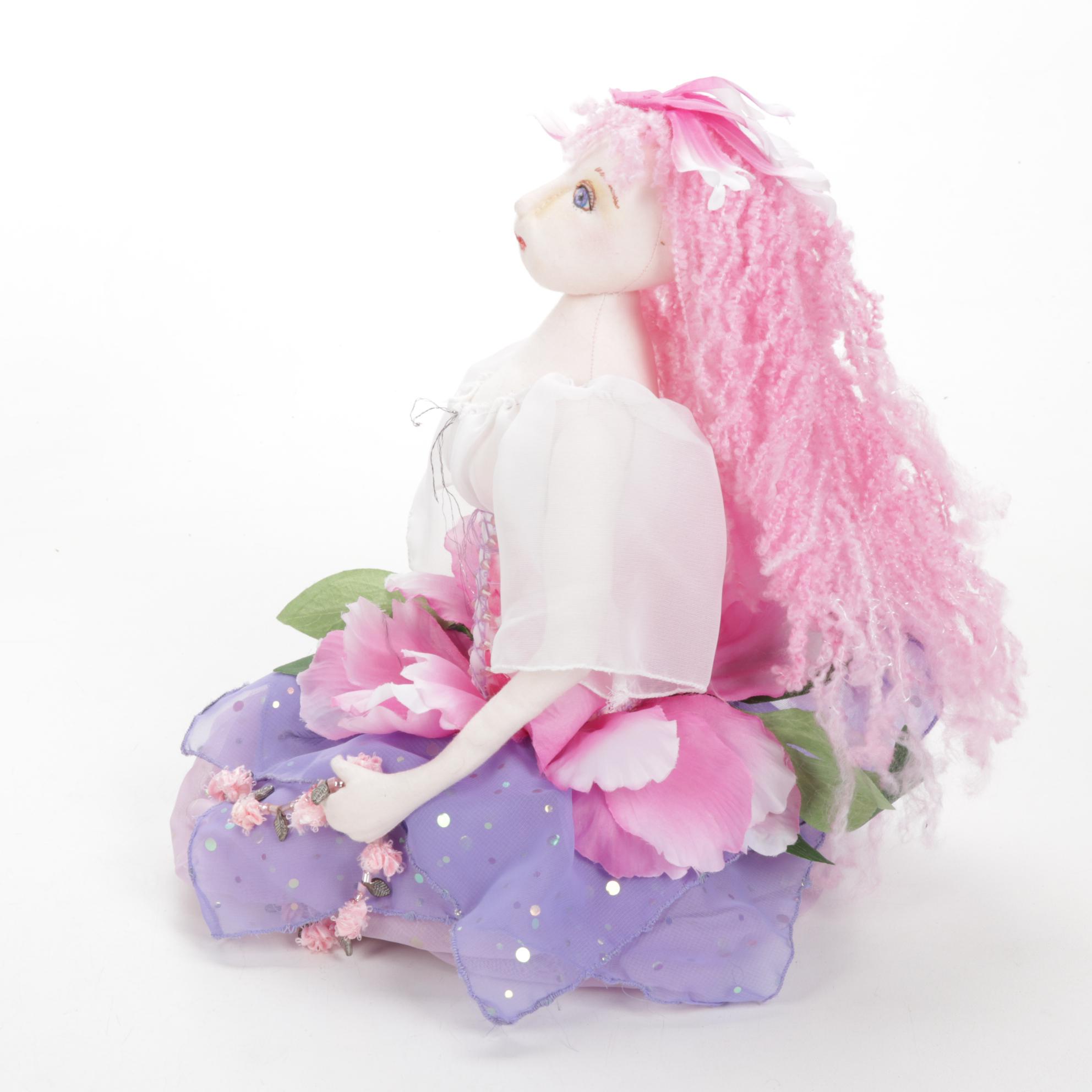 Jody Miller Rainbow Doll with Other Cloth Art Dolls and Book