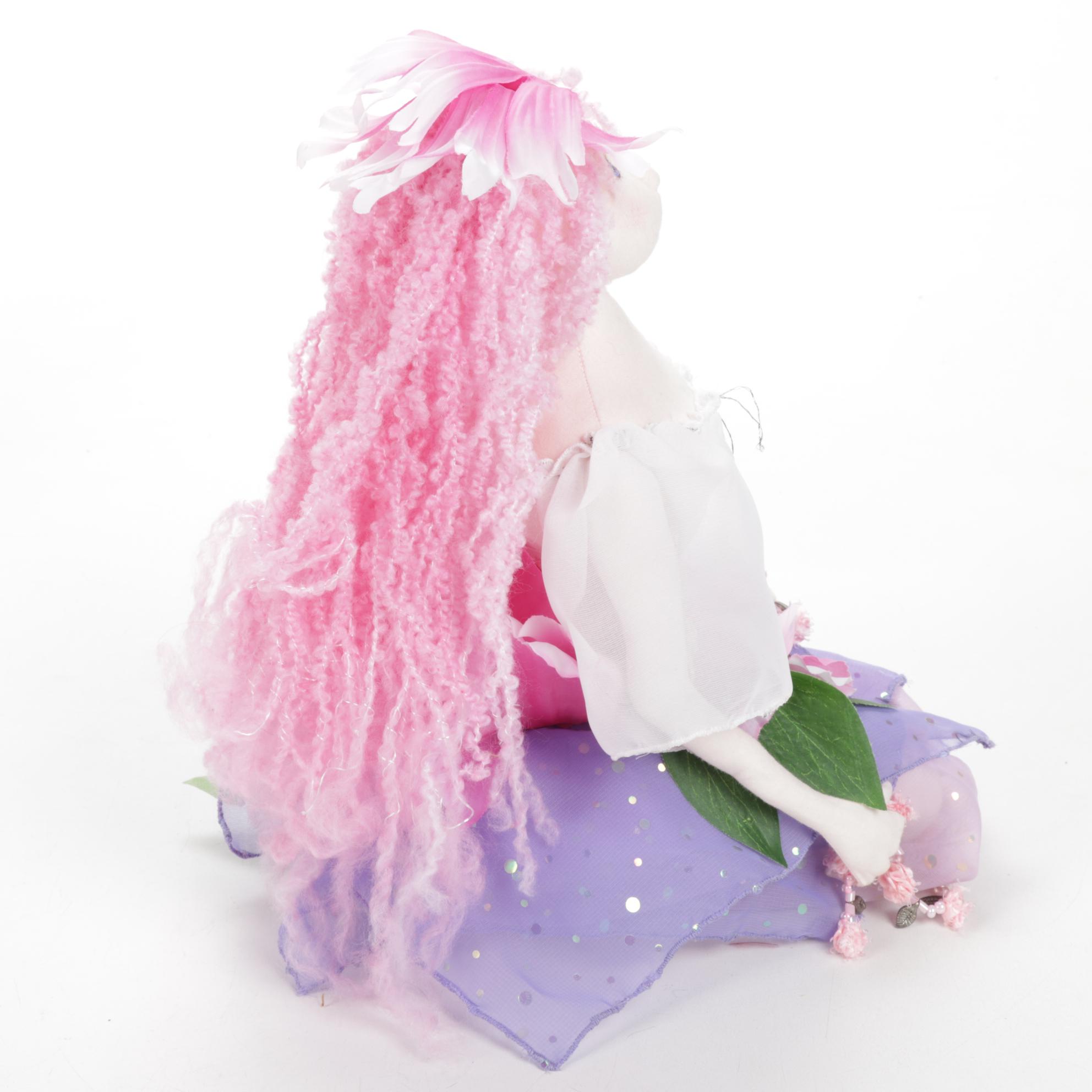 Jody Miller Rainbow Doll with Other Cloth Art Dolls and Book