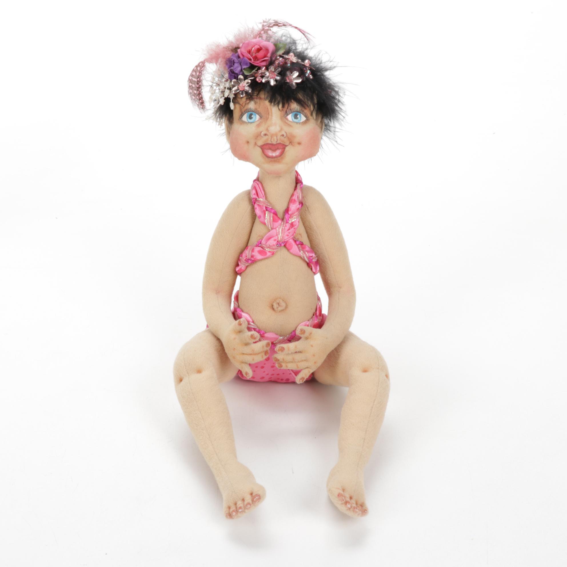 Jody Miller Rainbow Doll with Other Cloth Art Dolls and Book