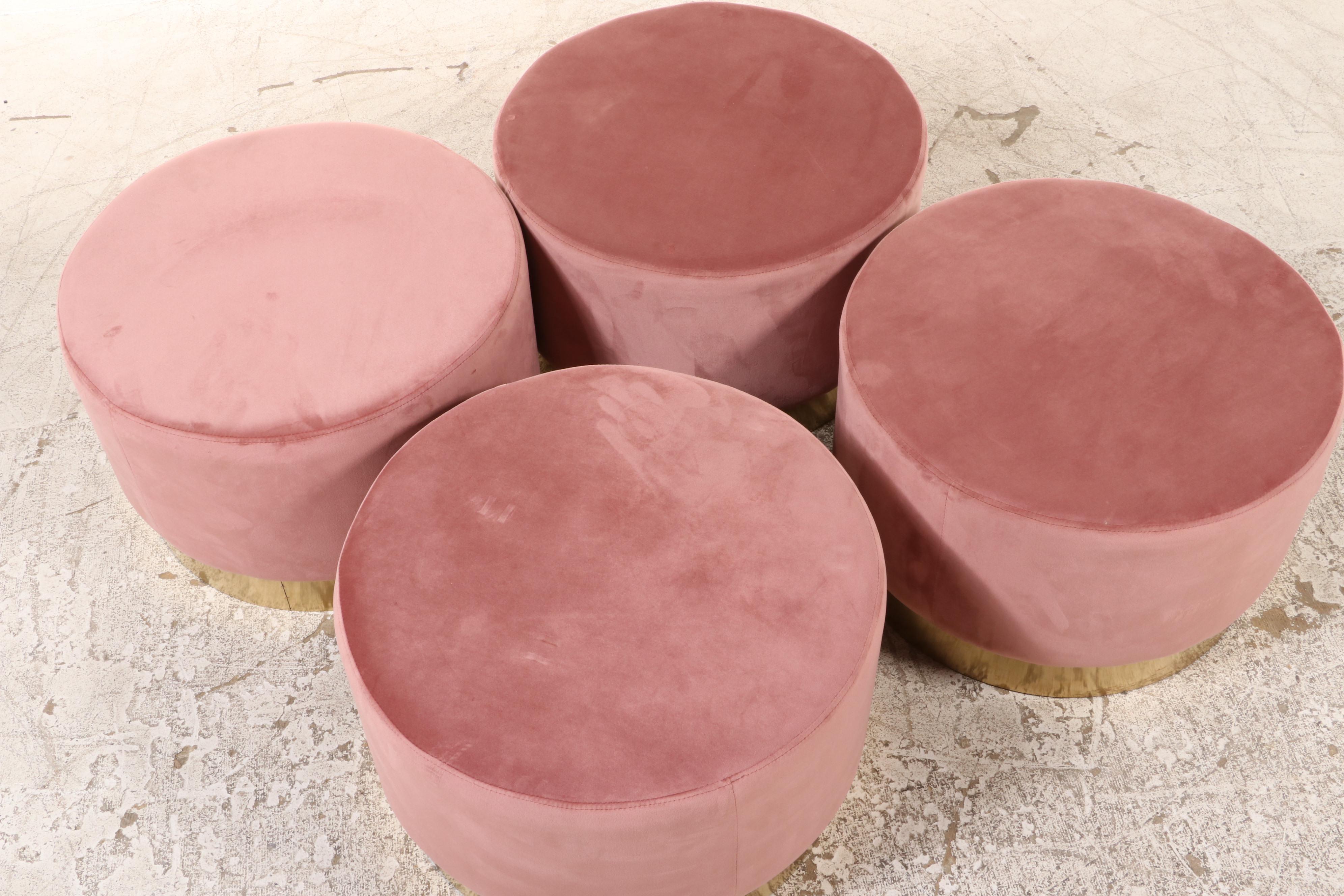 Four Jiabao Home Supplies Co. Ltd. Custom-Upholstered and Gold-Tone Metal Stools