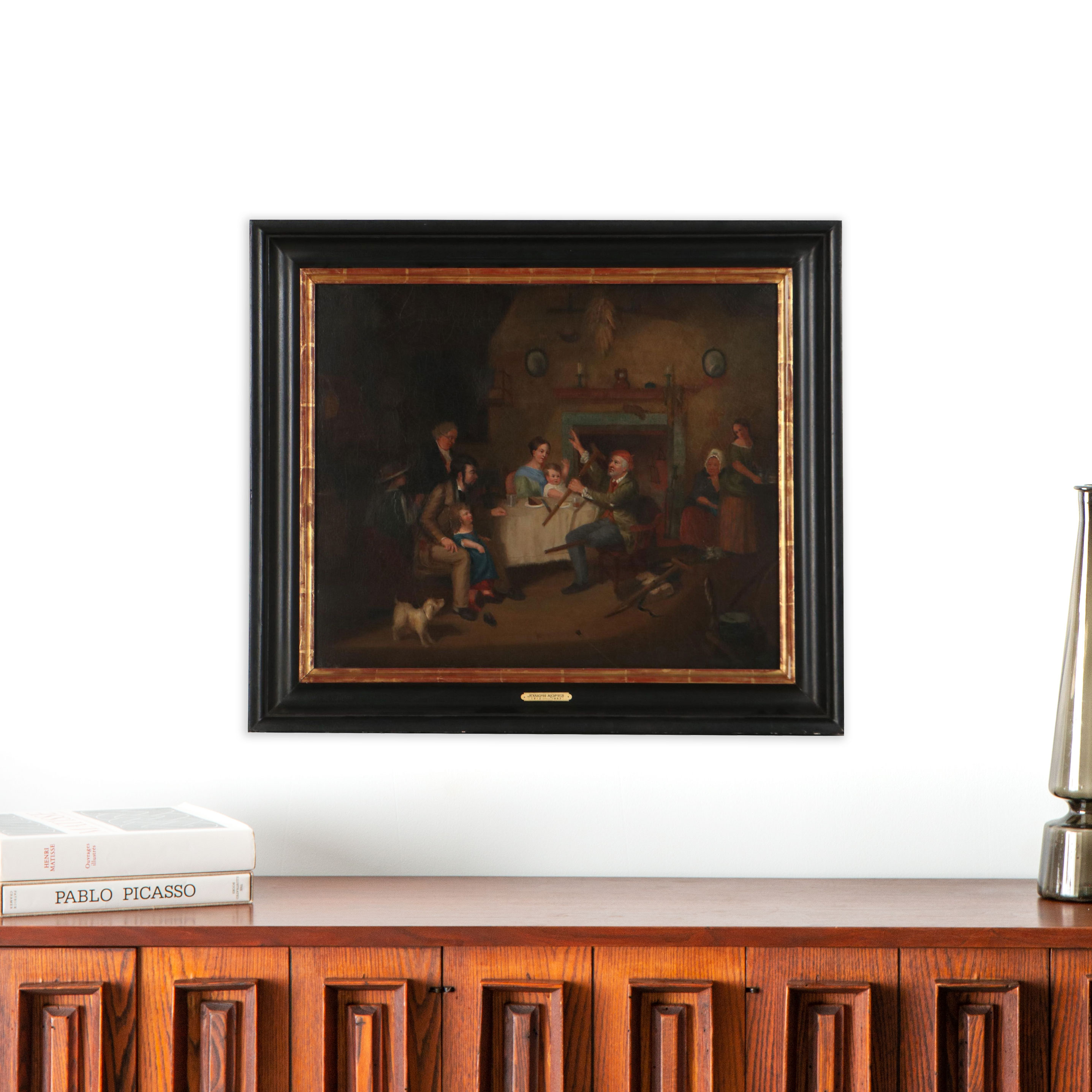 Joseph Ropes Oil Painting "The Old Soldier Relates His Efforts," 1849