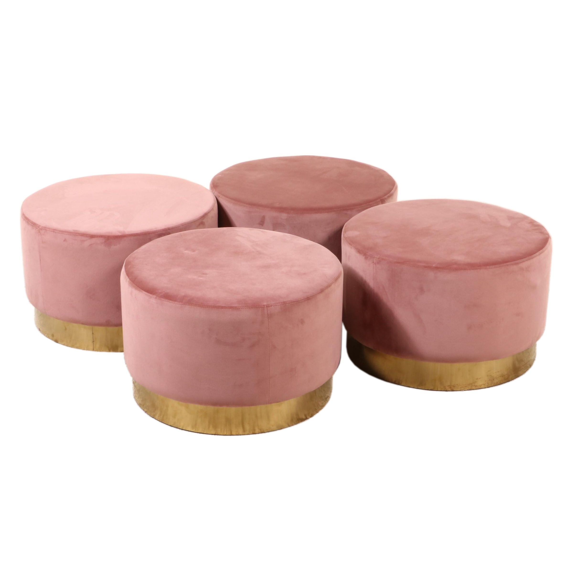 Four Jiabao Home Supplies Co. Ltd. Custom-Upholstered and Gold-Tone Metal Stools