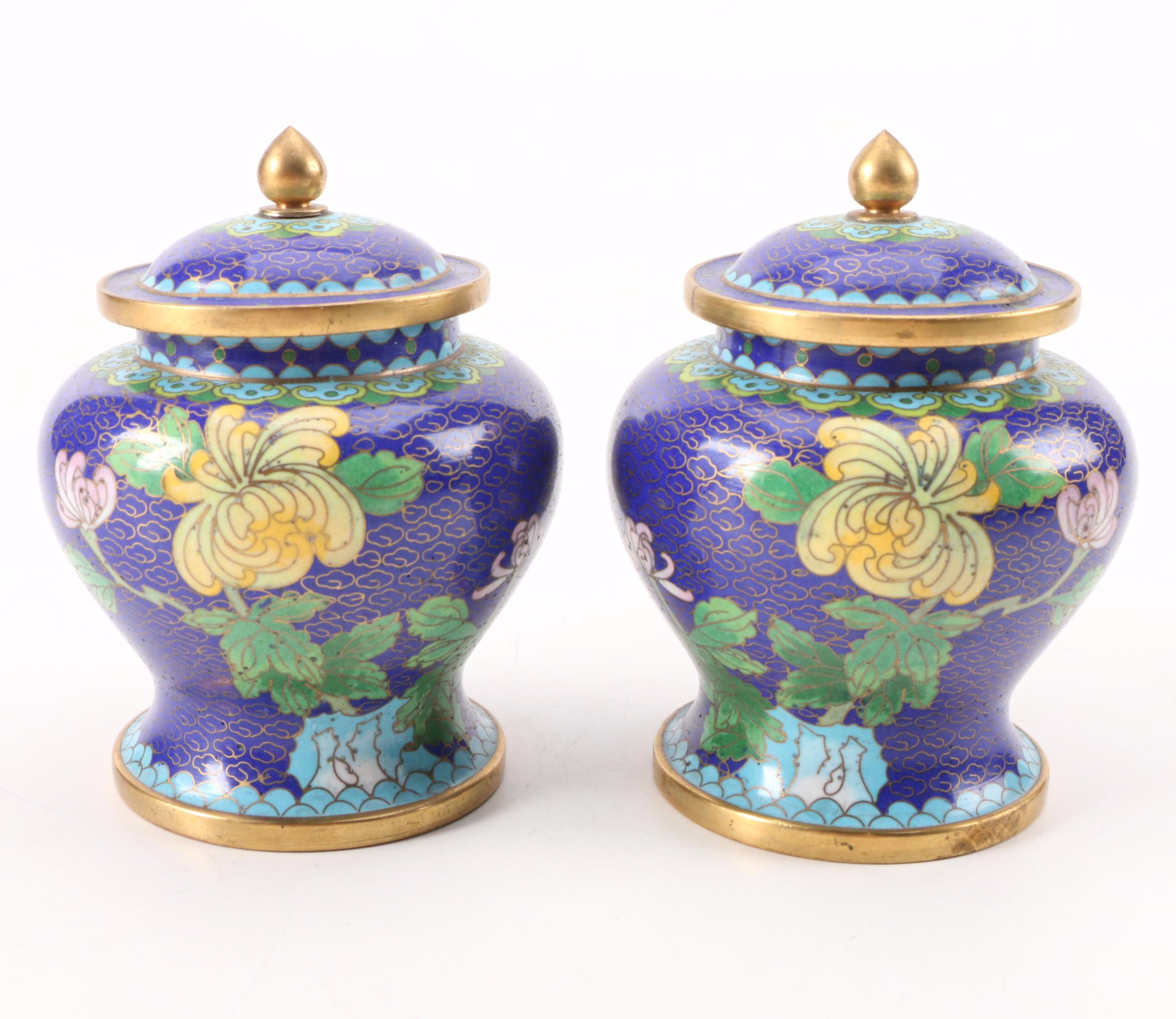 Chinese Cloisonné Vases and Jars with Japanese Cloisonné Miniature Vases