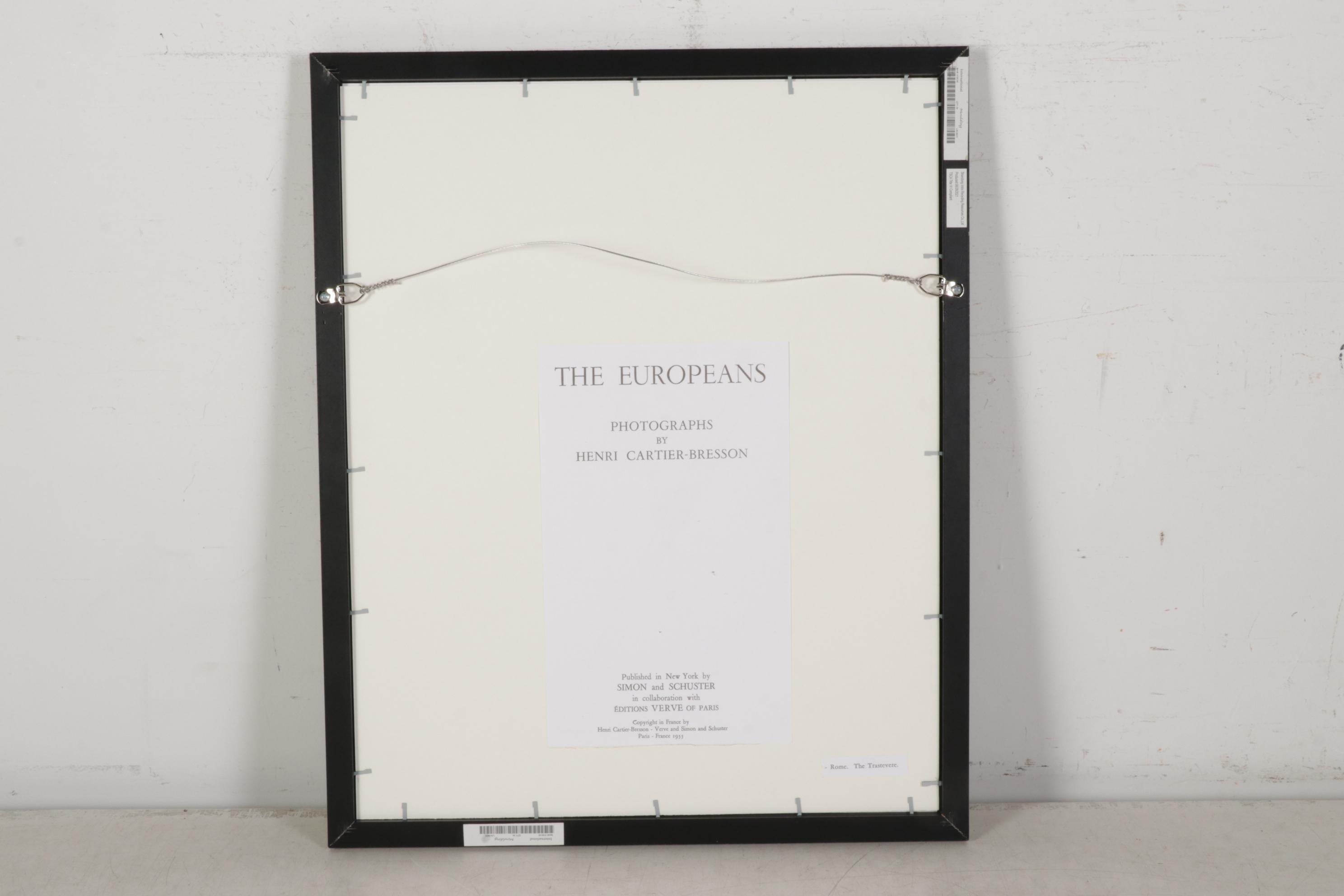 Henri Cartier-Bresson Rotogravure of Rome Street From "The Europeans," 1955