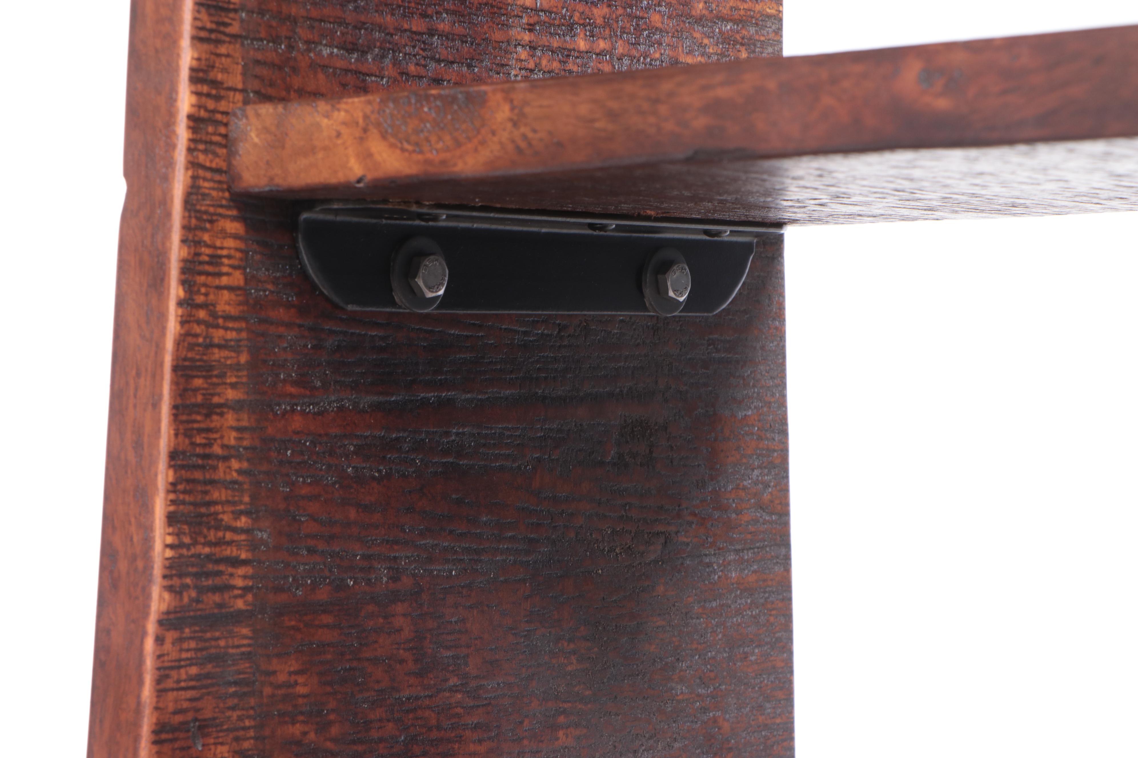 Angled Open Wood Bookcase with Textured Finish