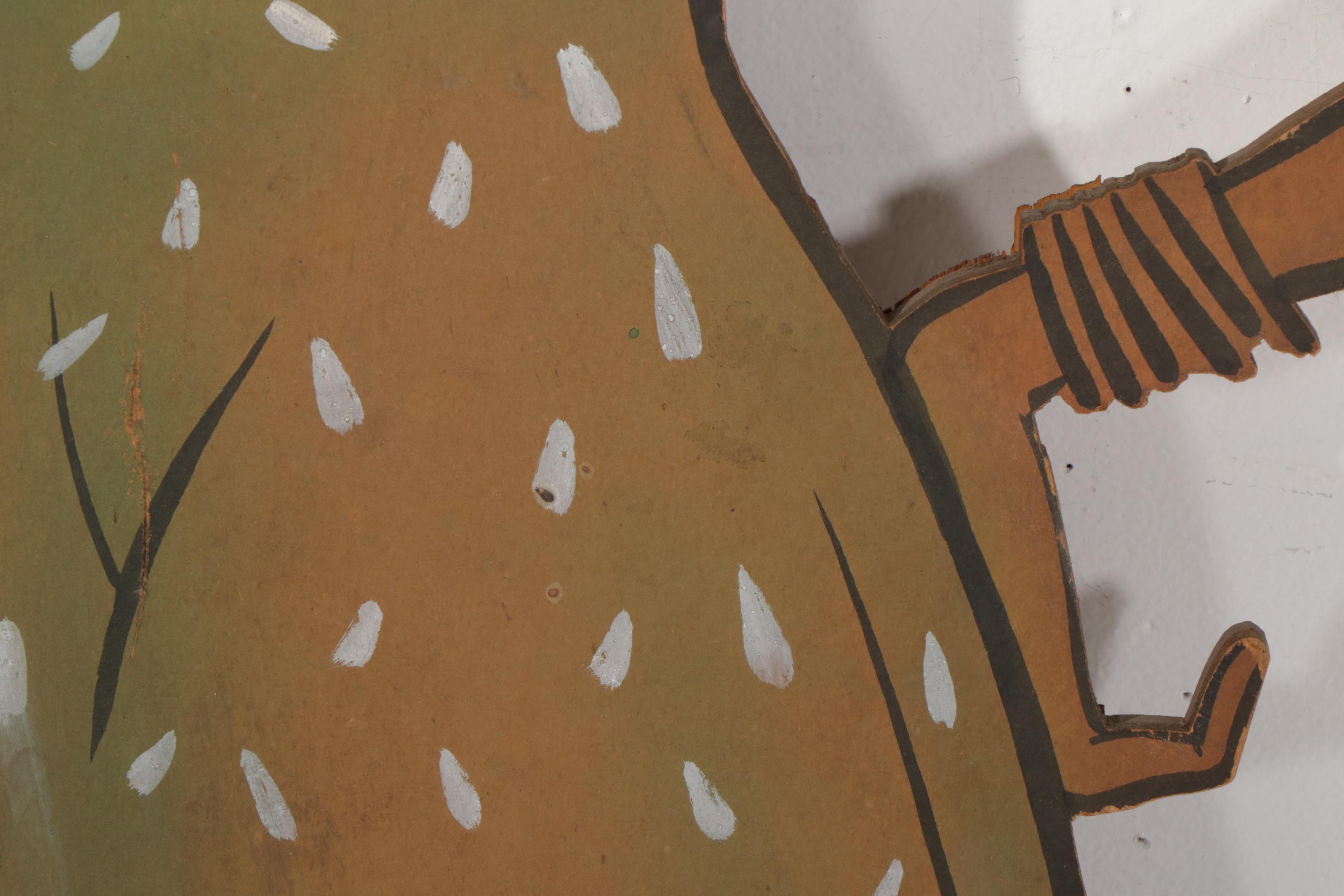 Larry Hamill Large-Scale Mixed Media Painting of Mid-Century Woman