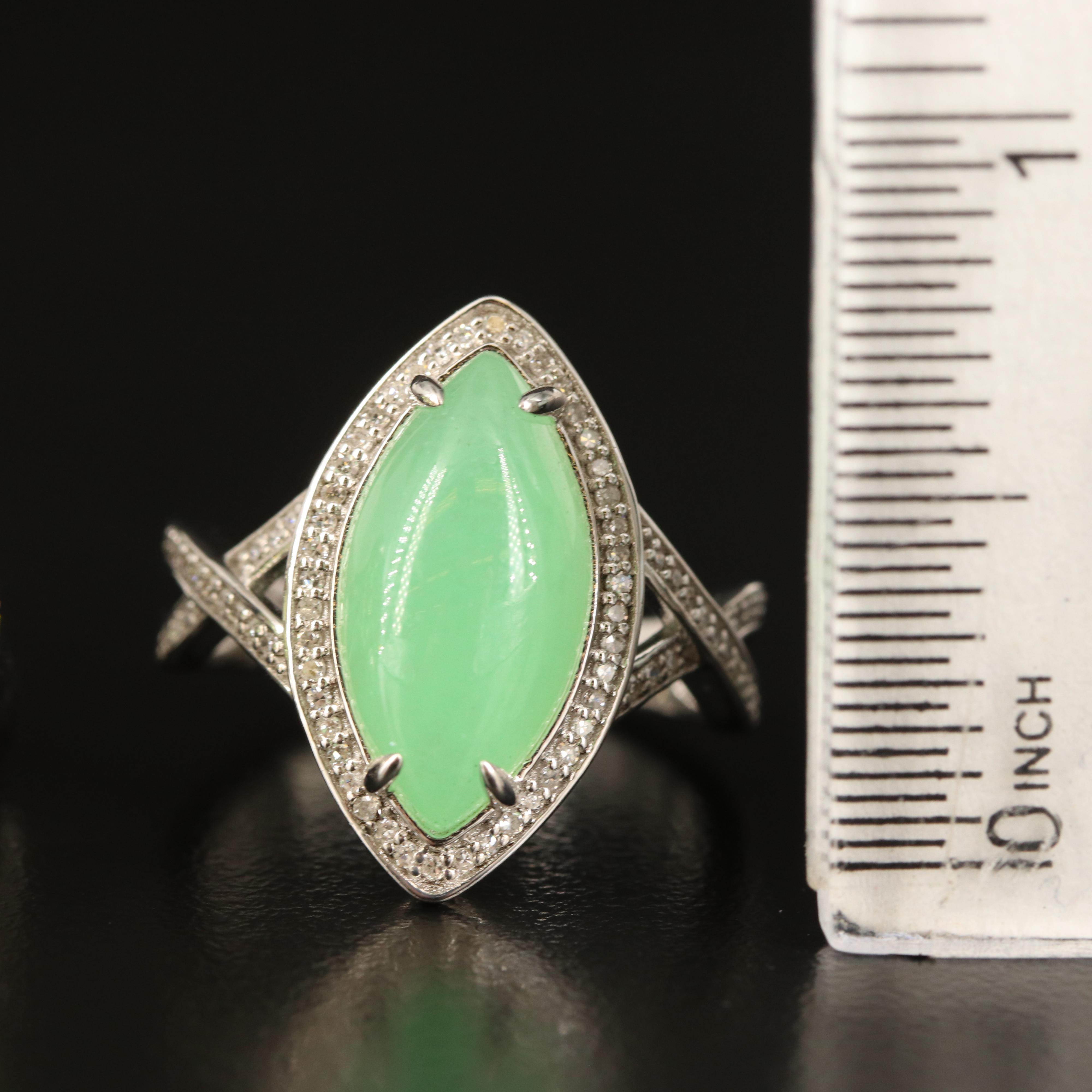 Sterling Rings with Chalcedony and Diamond
