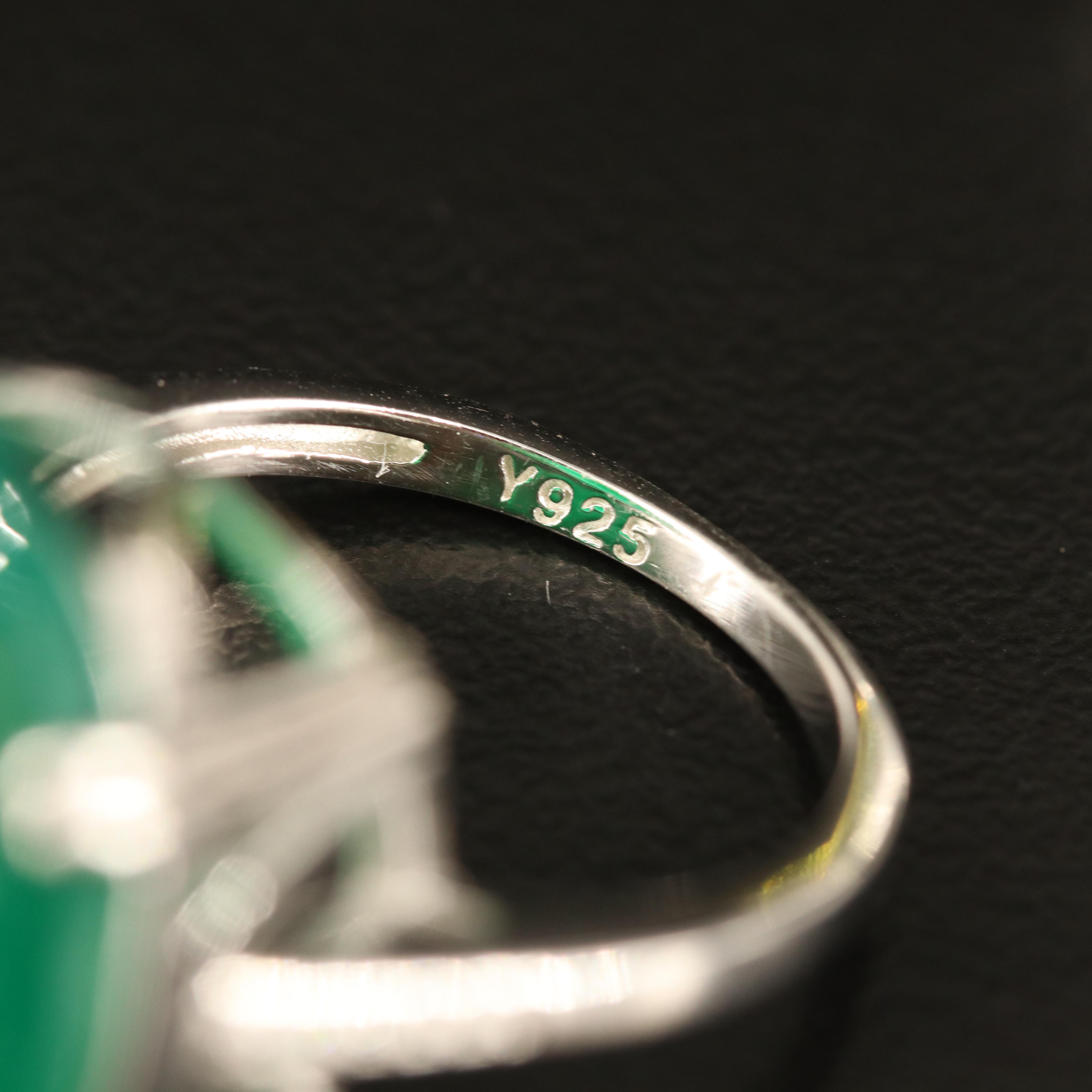 Sterling Rings with Chalcedony and Diamond