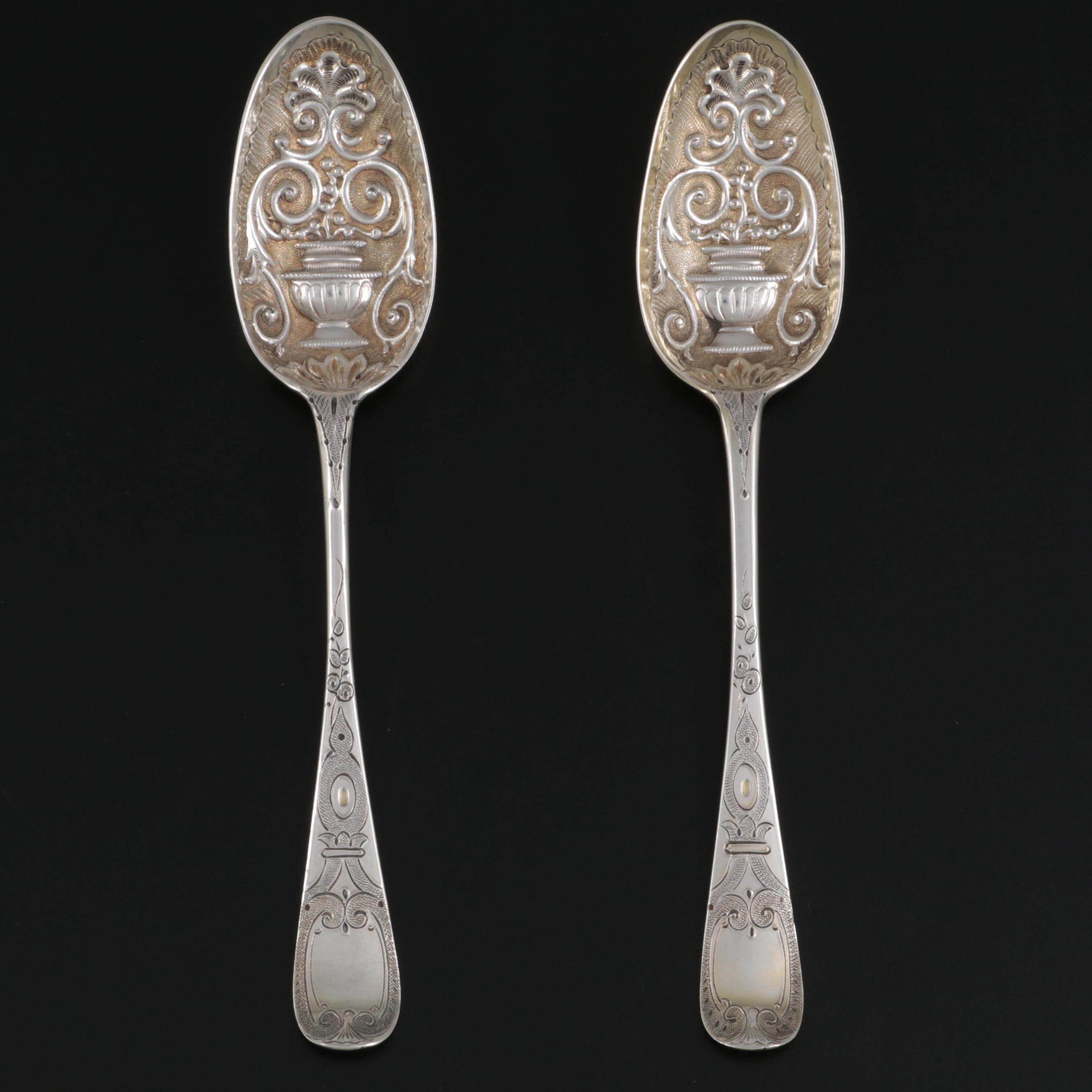 Richard Pargeter and Isaac Callard Georgian Sterling Silver Berry Spoons
