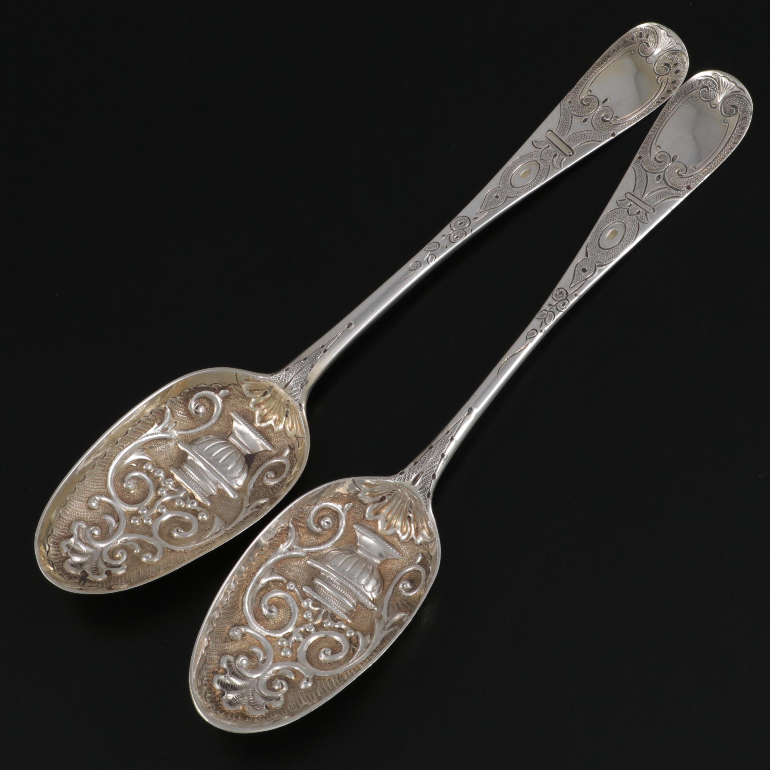 Richard Pargeter and Isaac Callard Georgian Sterling Silver Berry Spoons