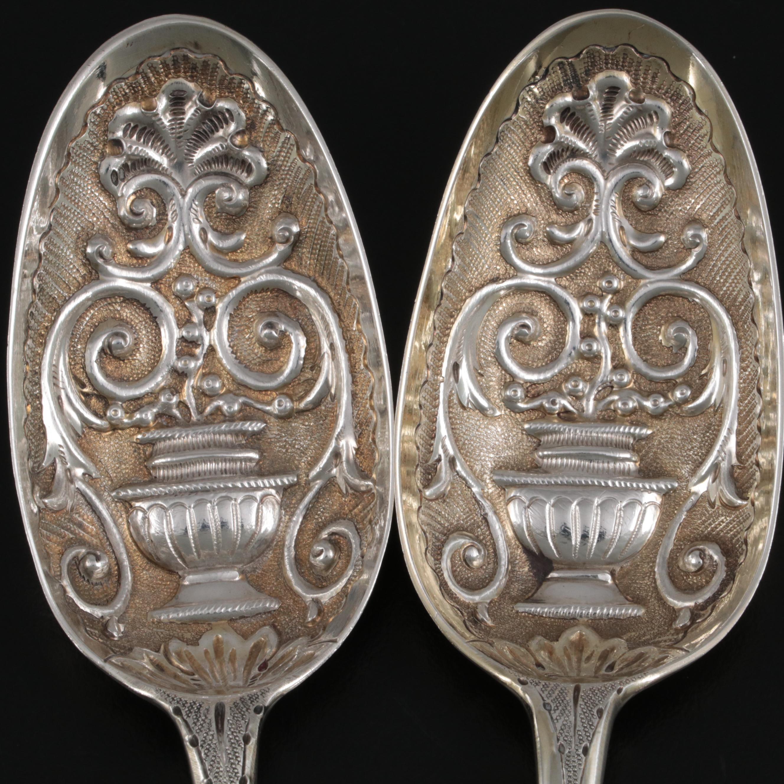 Richard Pargeter and Isaac Callard Georgian Sterling Silver Berry Spoons