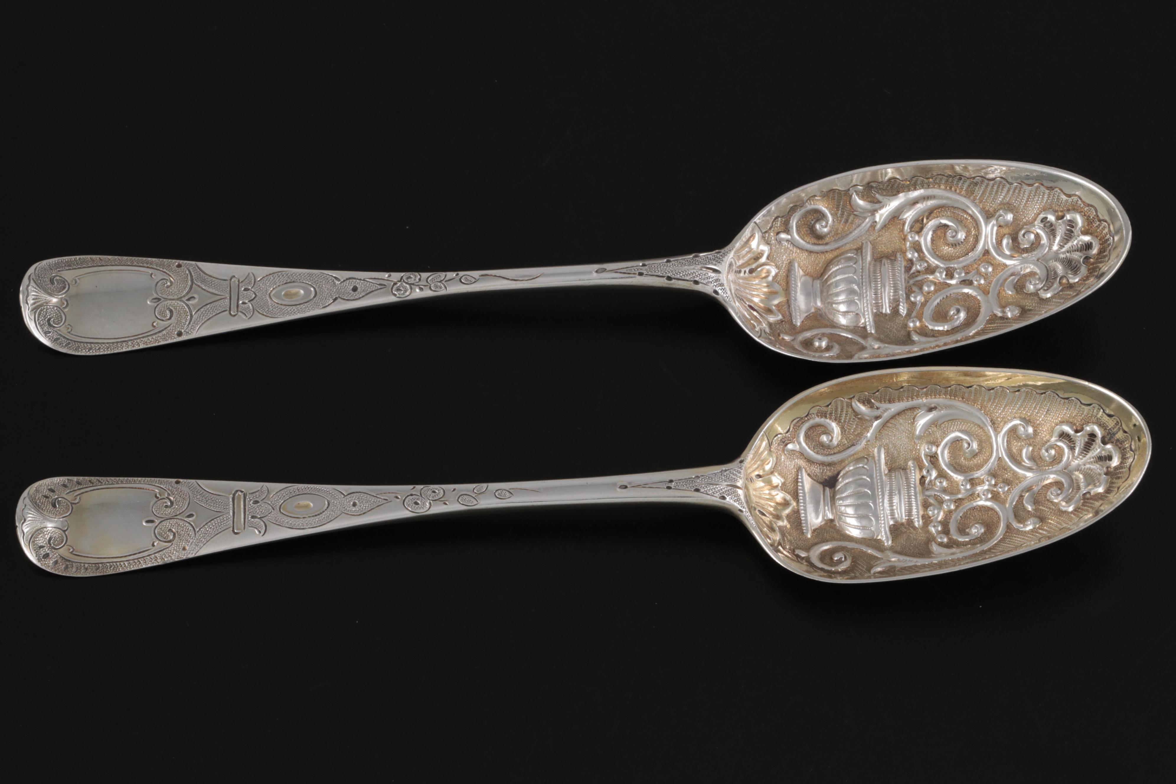 Richard Pargeter and Isaac Callard Georgian Sterling Silver Berry Spoons
