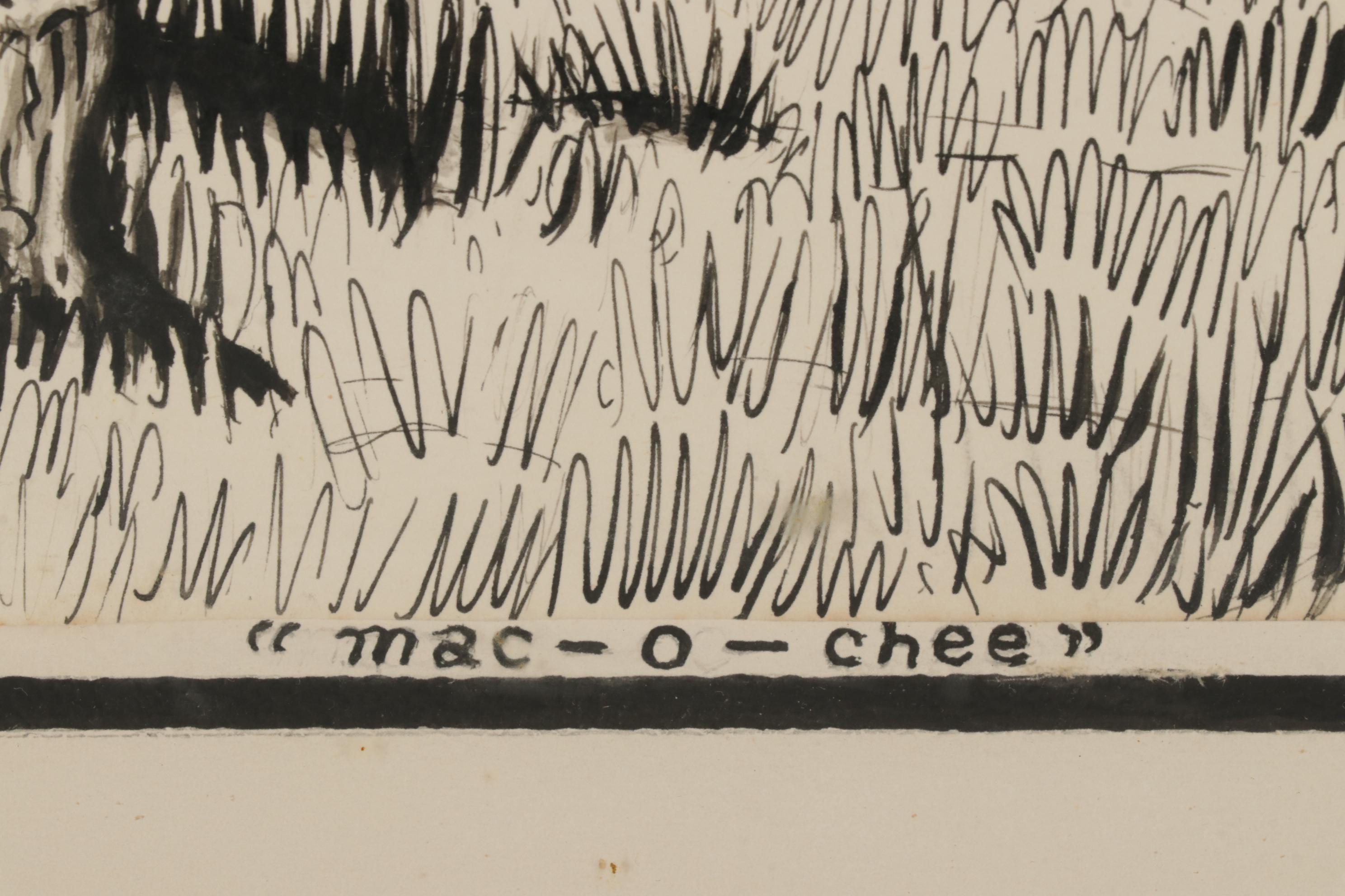 Francis Mosse Landscape Ink Drawing "Mac-o-Chee," 1965