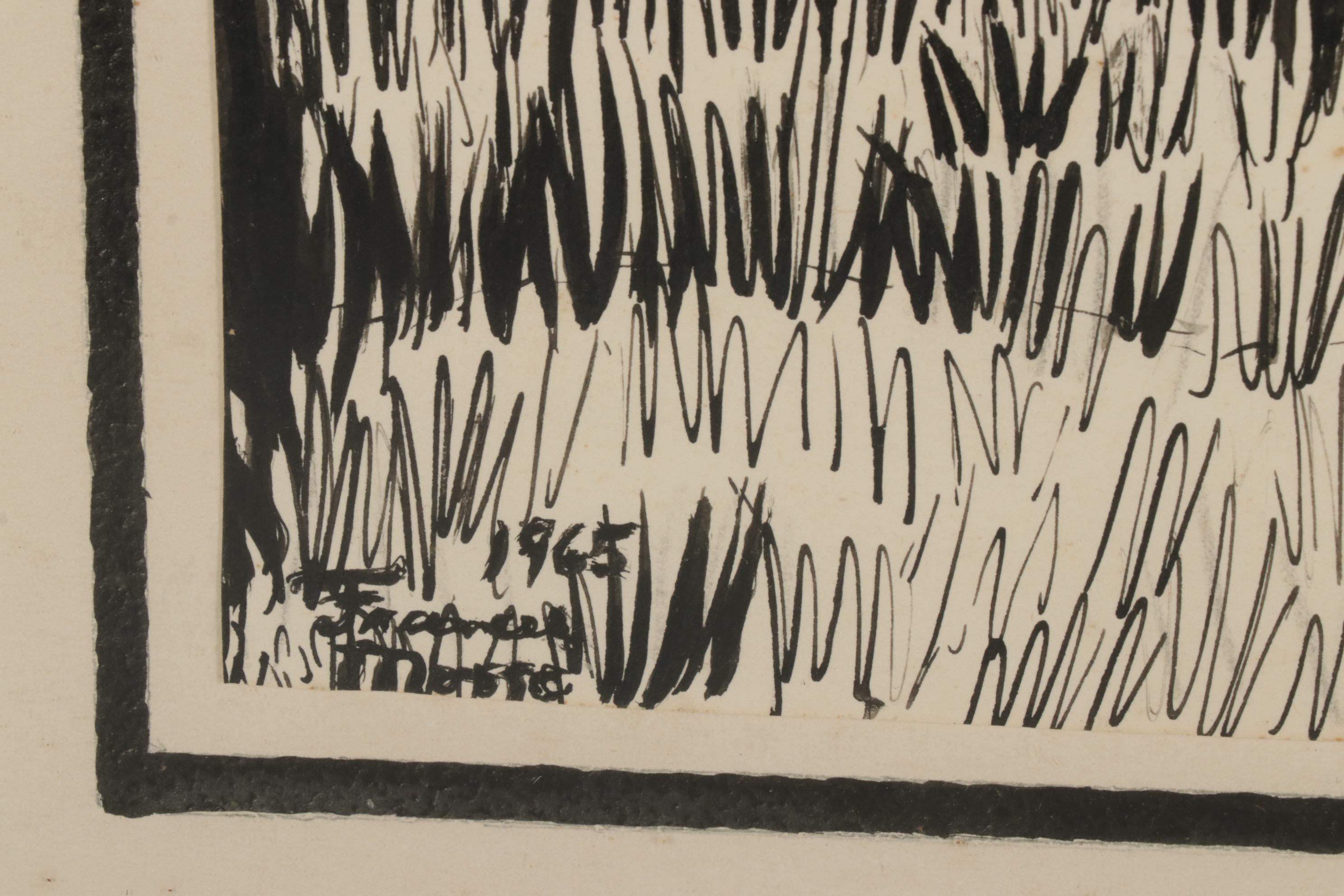 Francis Mosse Landscape Ink Drawing "Mac-o-Chee," 1965