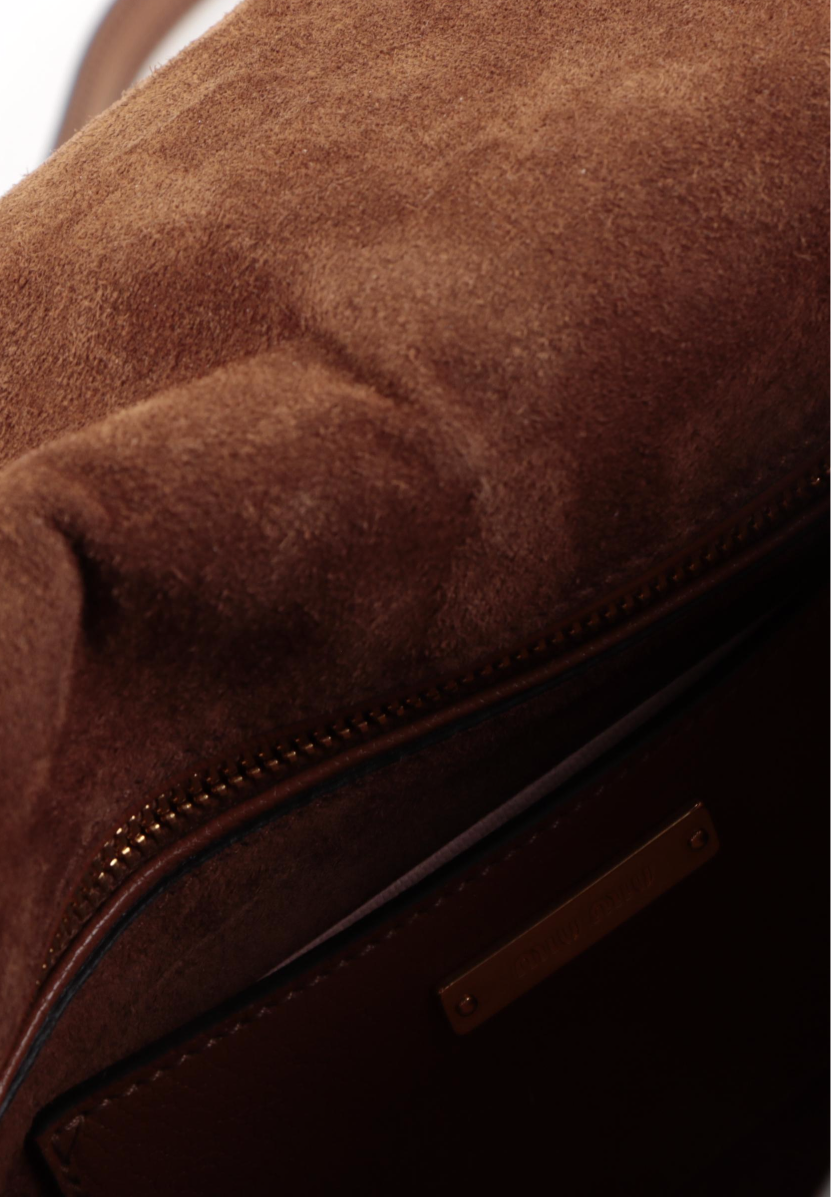 Miu Miu Madras Dahlia Brown Leather Shoulder Bag