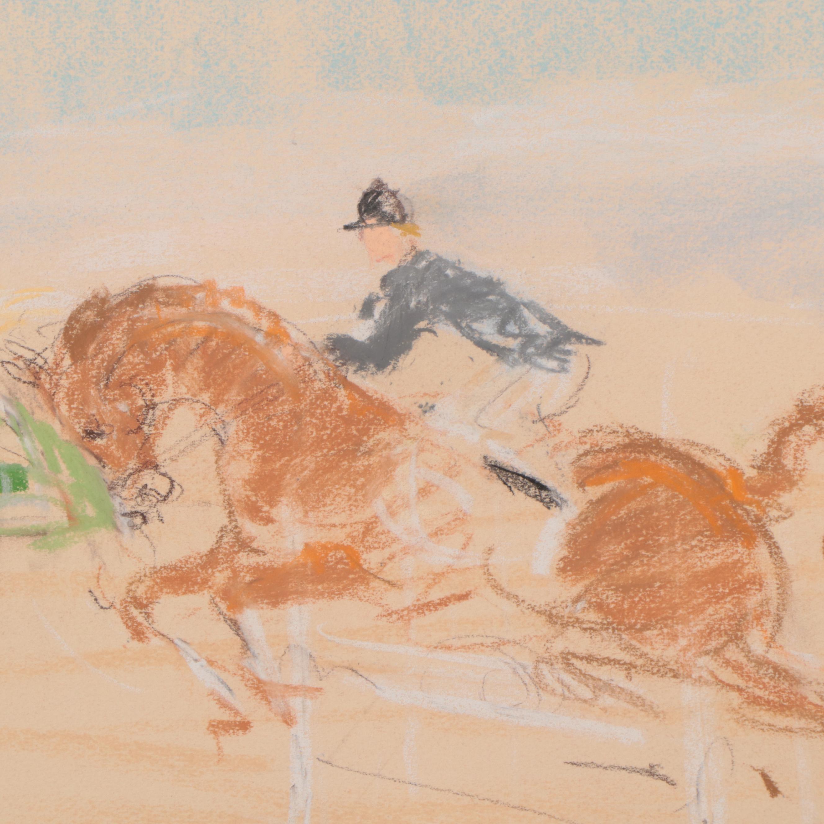 Kamil Kubik Pastel Drawing of Equestrians