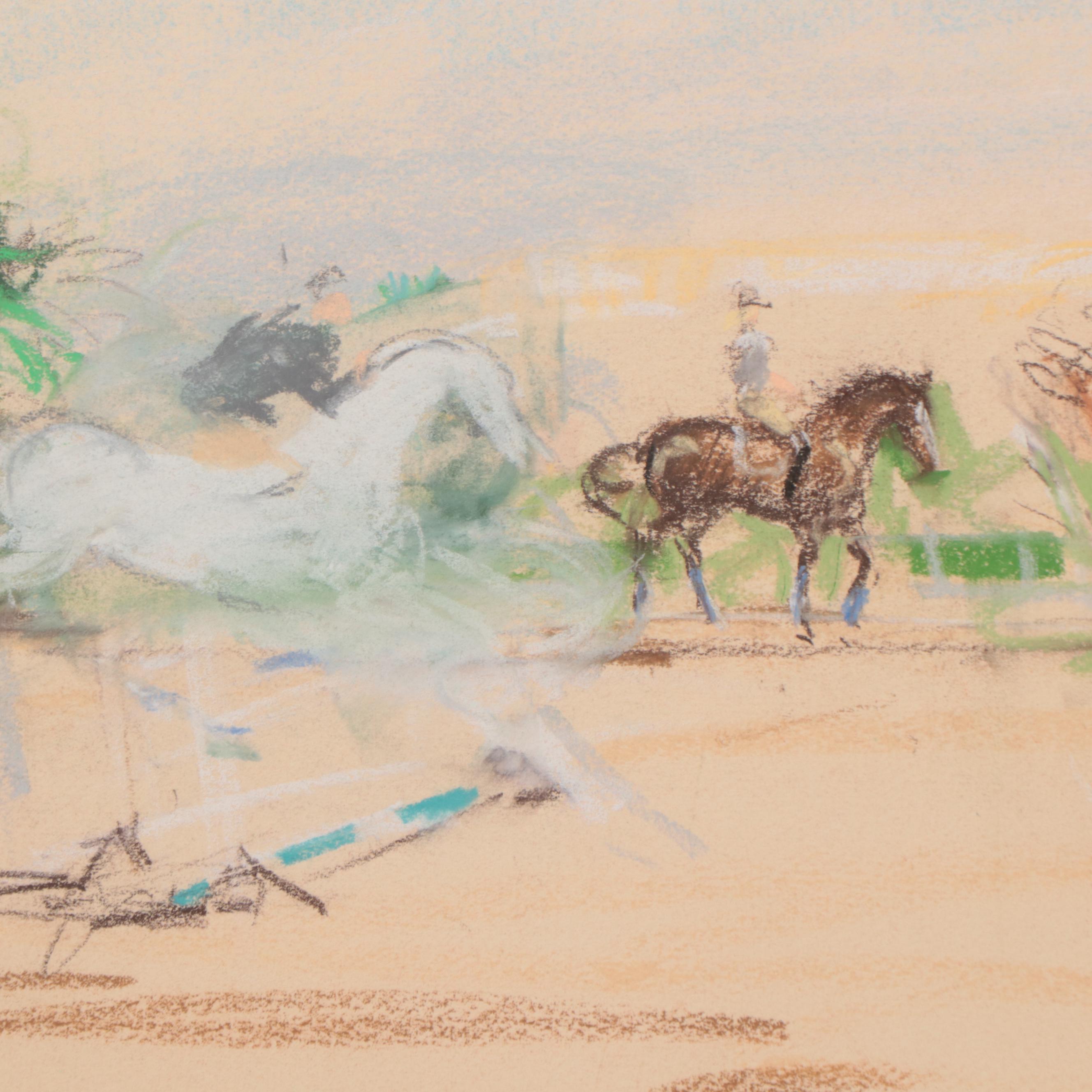 Kamil Kubik Pastel Drawing of Equestrians