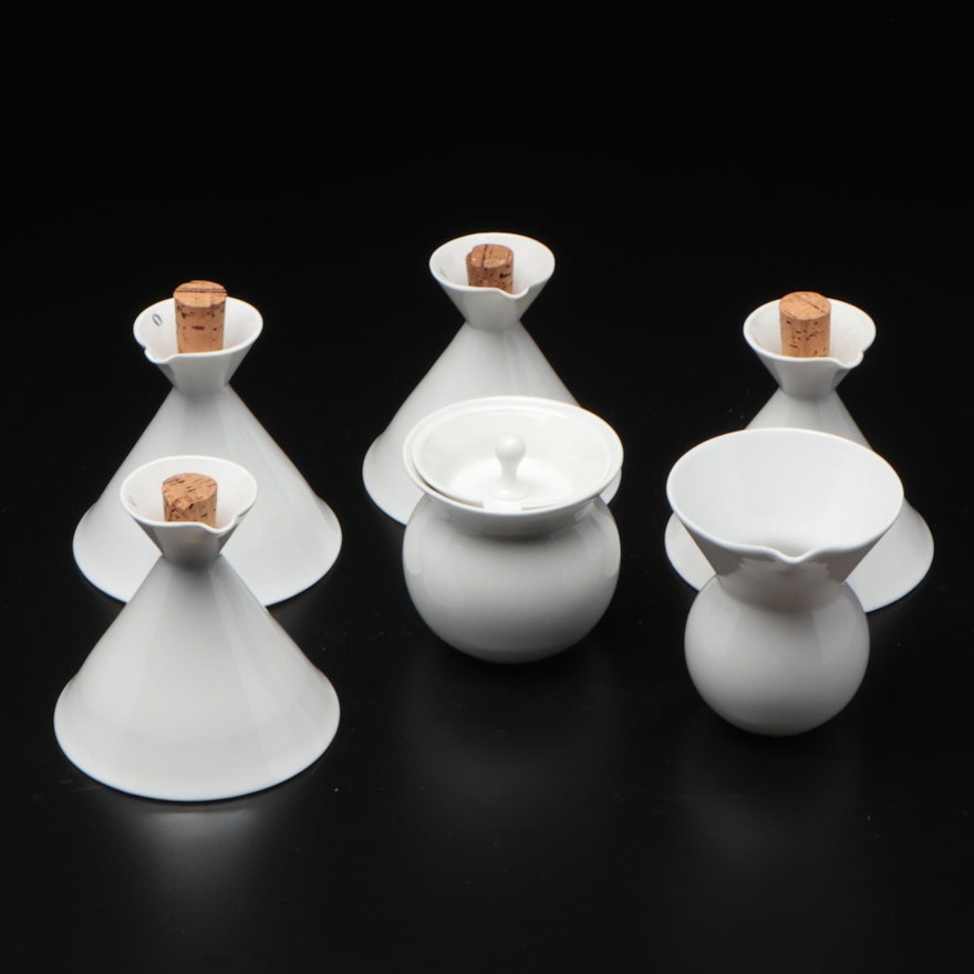 Kenji Fujita for Freeman Lederman Co. Modernist Porcelain Oil & Vinegar Bottles