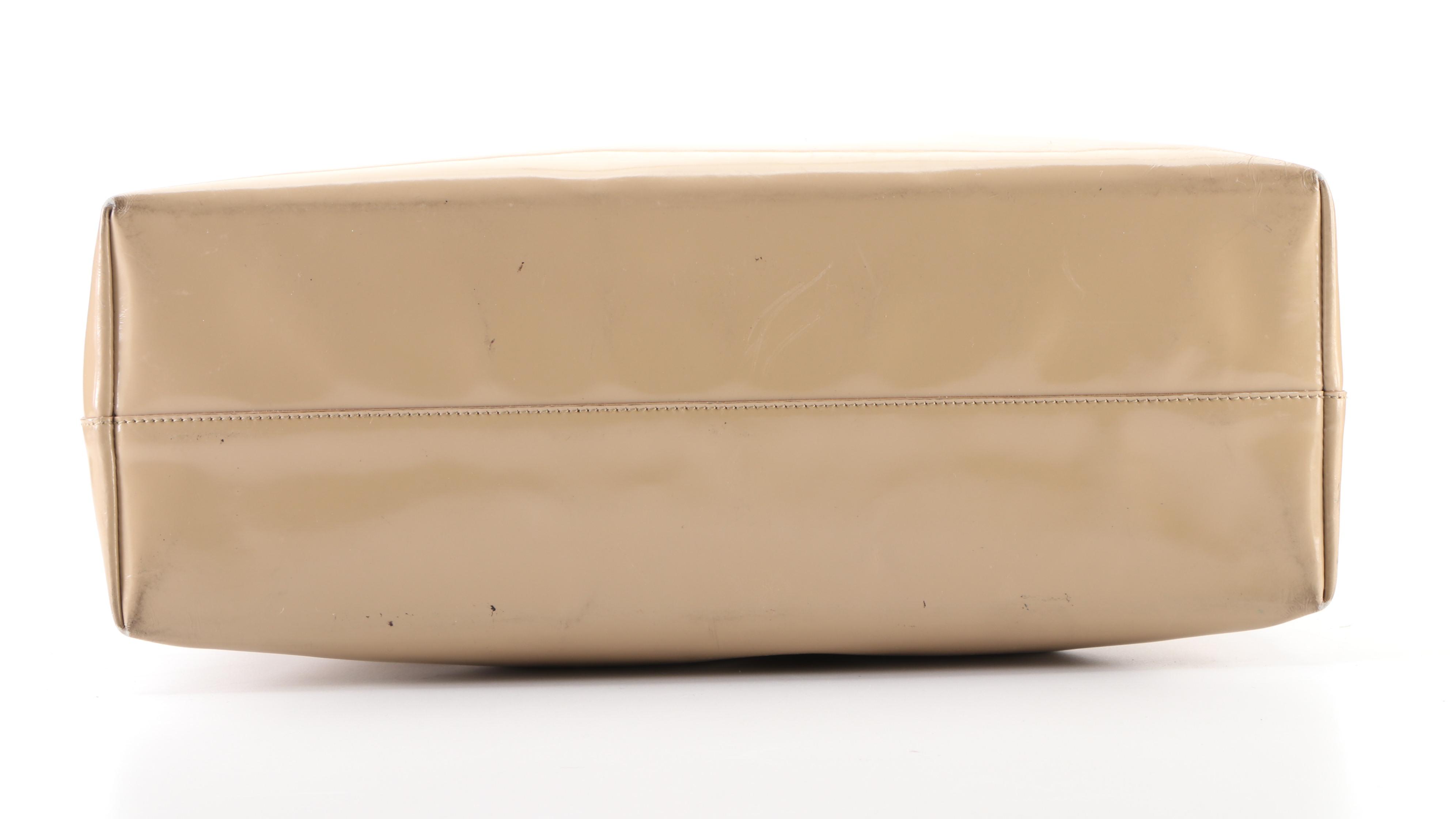 Prada Sabbia Patent Leather Tote Bag