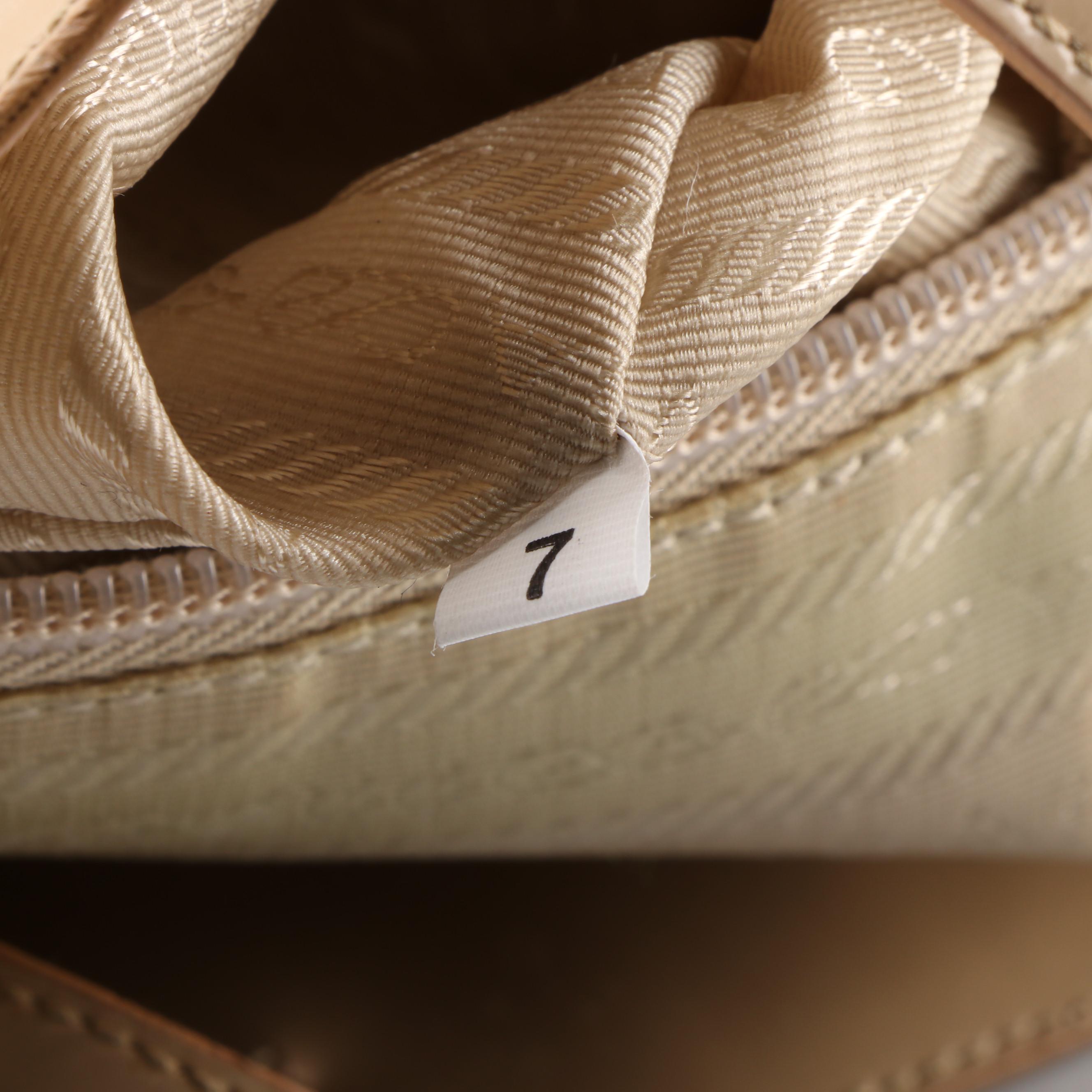 Prada Sabbia Patent Leather Tote Bag