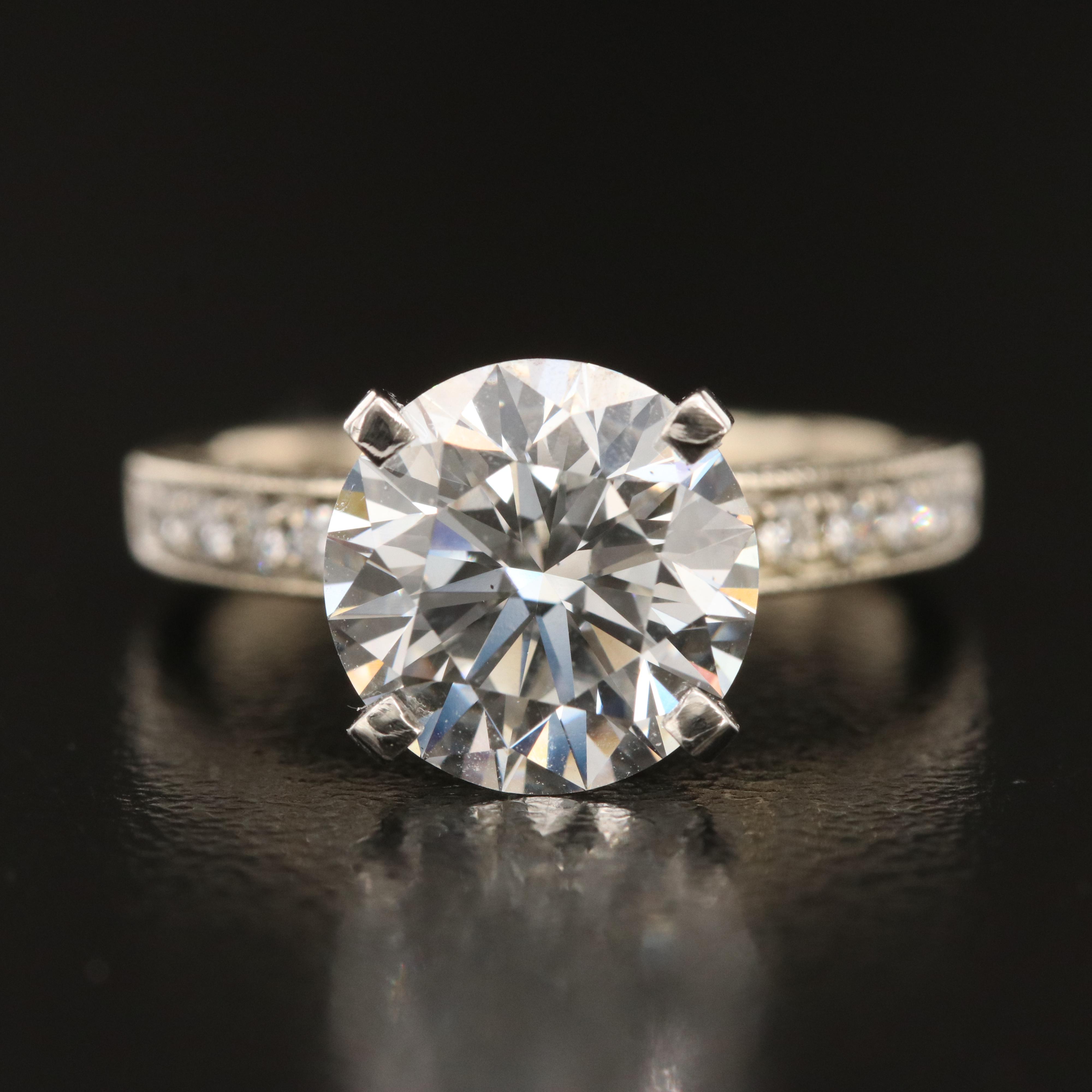 14K 3.32 CTW Lab Grown Diamond Ring with Platinum Head Including  IGI Report