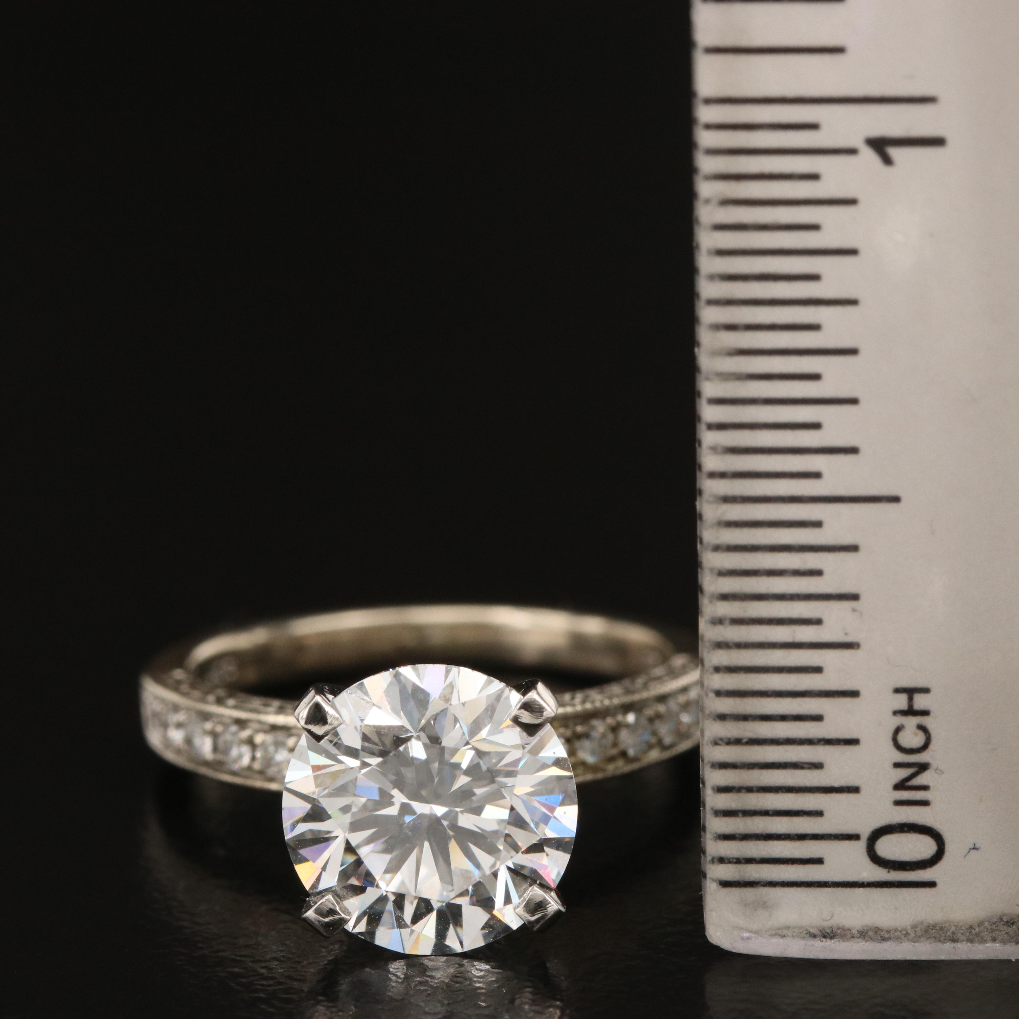 14K 3.32 CTW Lab Grown Diamond Ring with Platinum Head Including  IGI Report