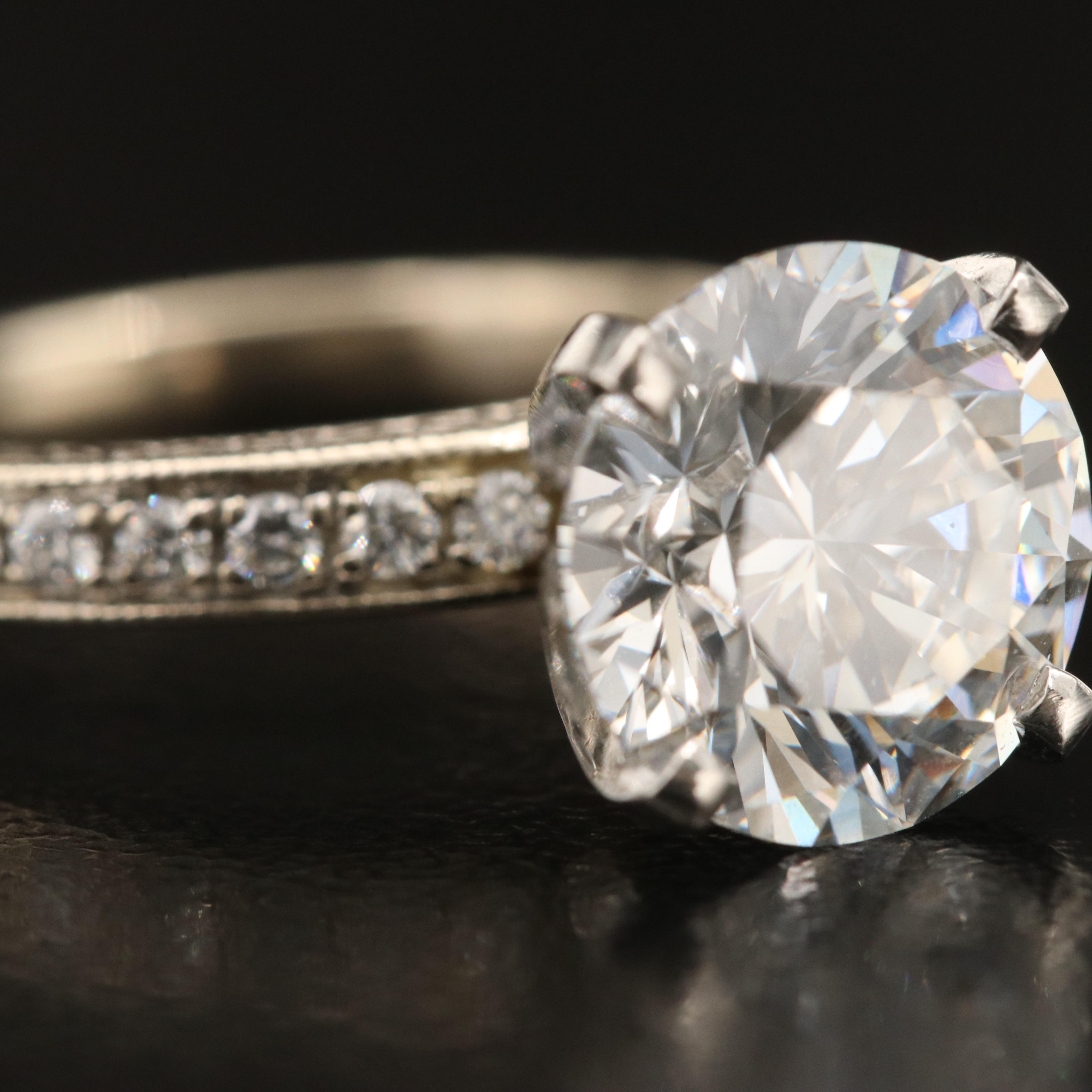 14K 3.32 CTW Lab Grown Diamond Ring with Platinum Head Including  IGI Report