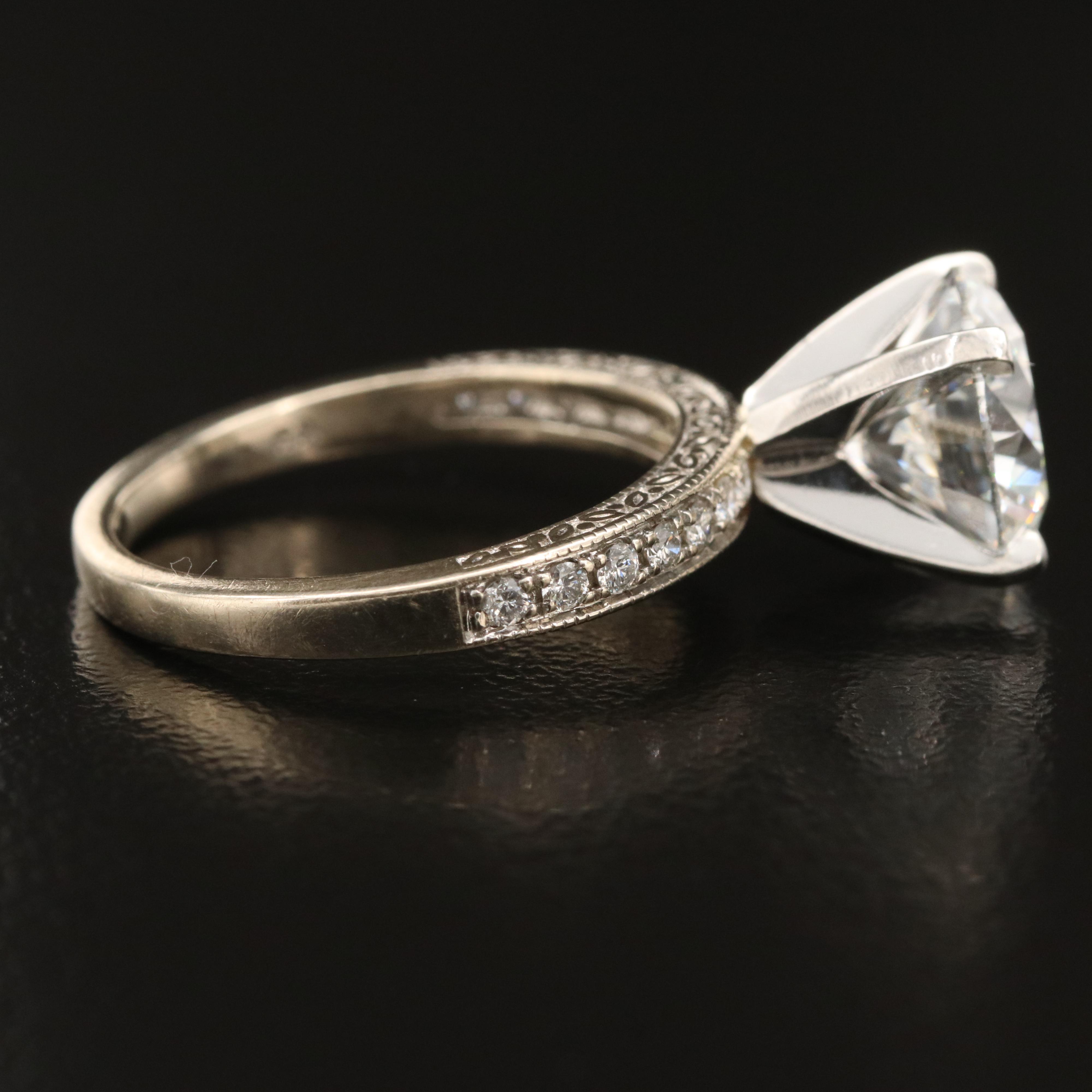 14K 3.32 CTW Lab Grown Diamond Ring with Platinum Head Including  IGI Report