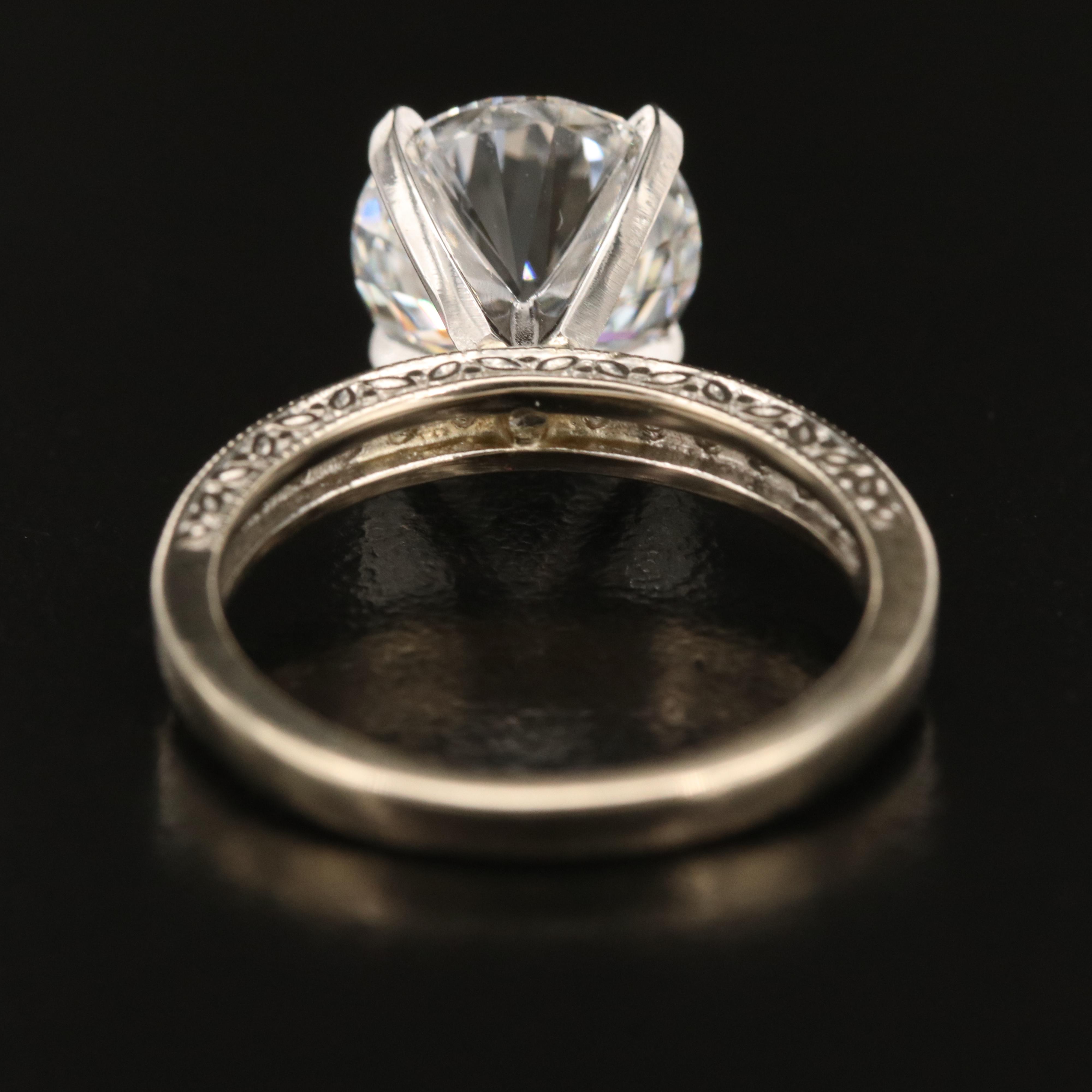 14K 3.32 CTW Lab Grown Diamond Ring with Platinum Head Including  IGI Report