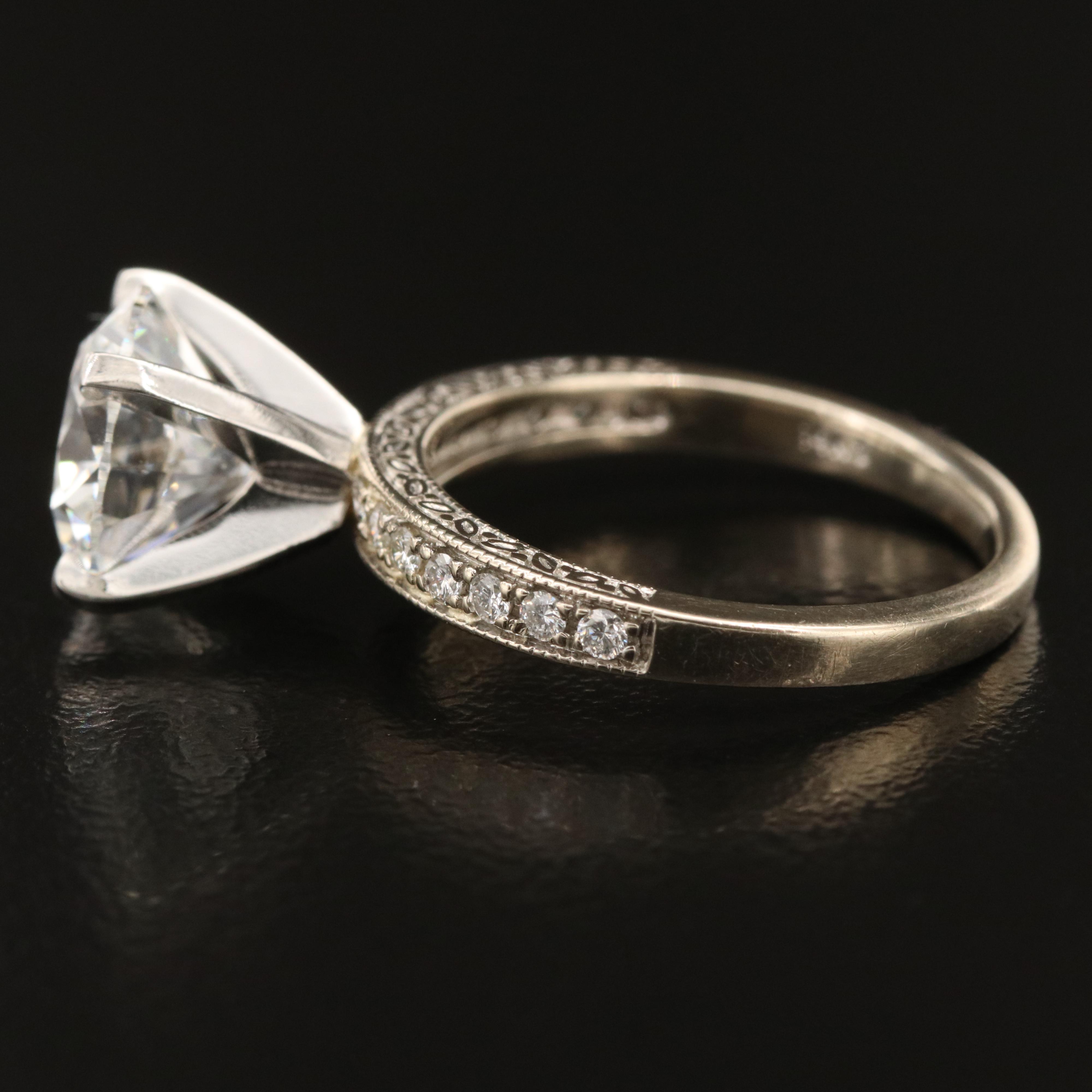 14K 3.32 CTW Lab Grown Diamond Ring with Platinum Head Including  IGI Report