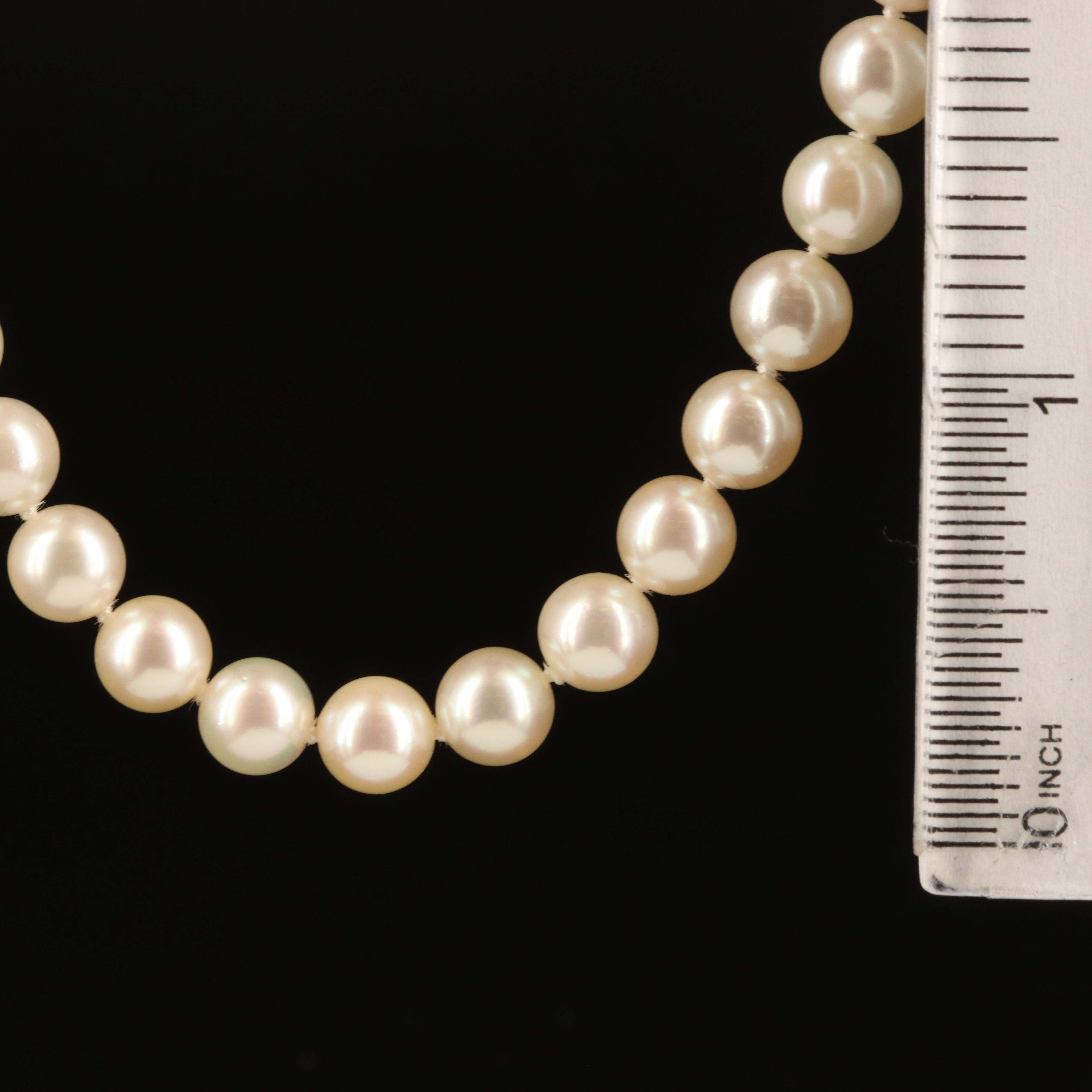Mikimoto Pearl Necklace with 18K Clasp