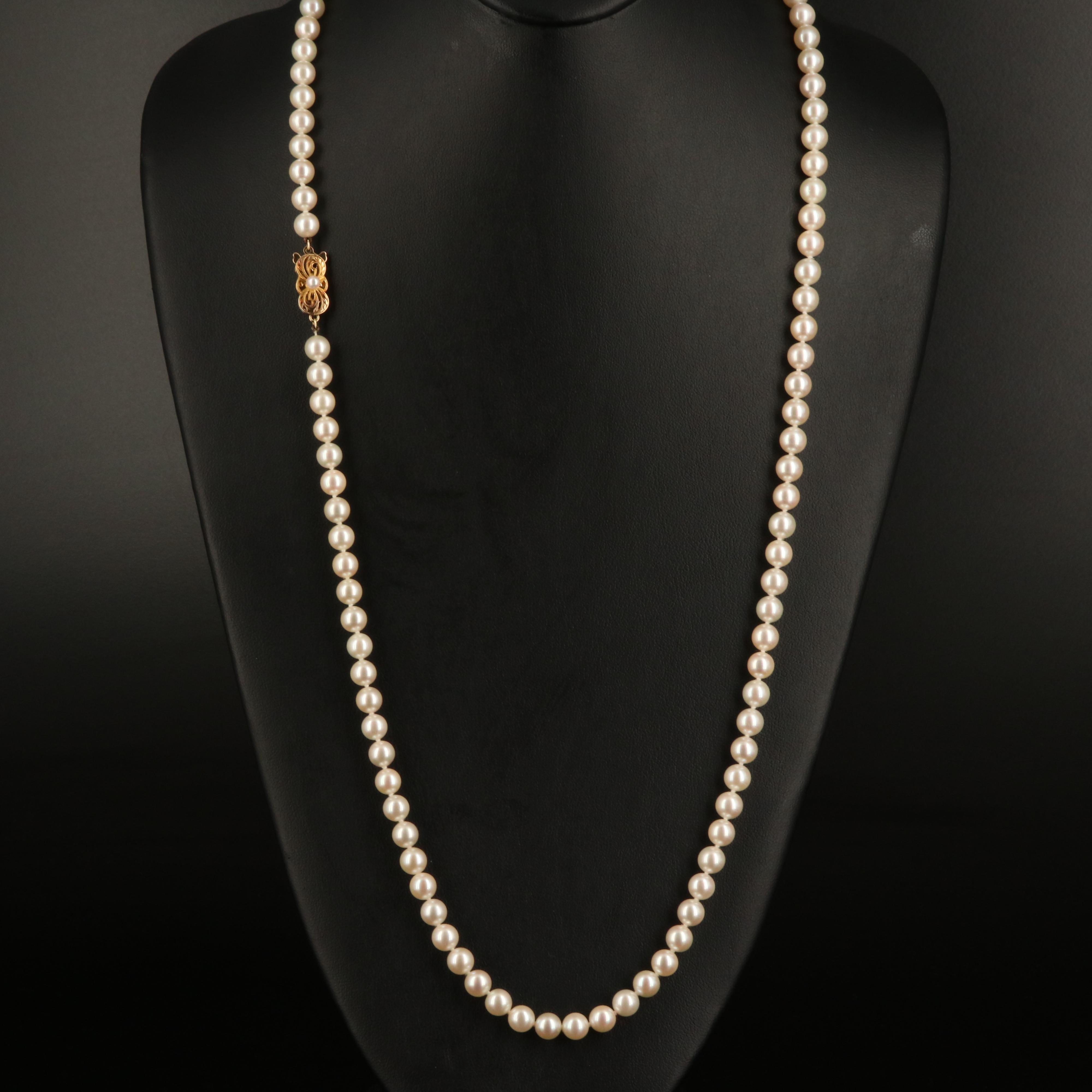 Mikimoto Pearl Necklace with 18K Clasp