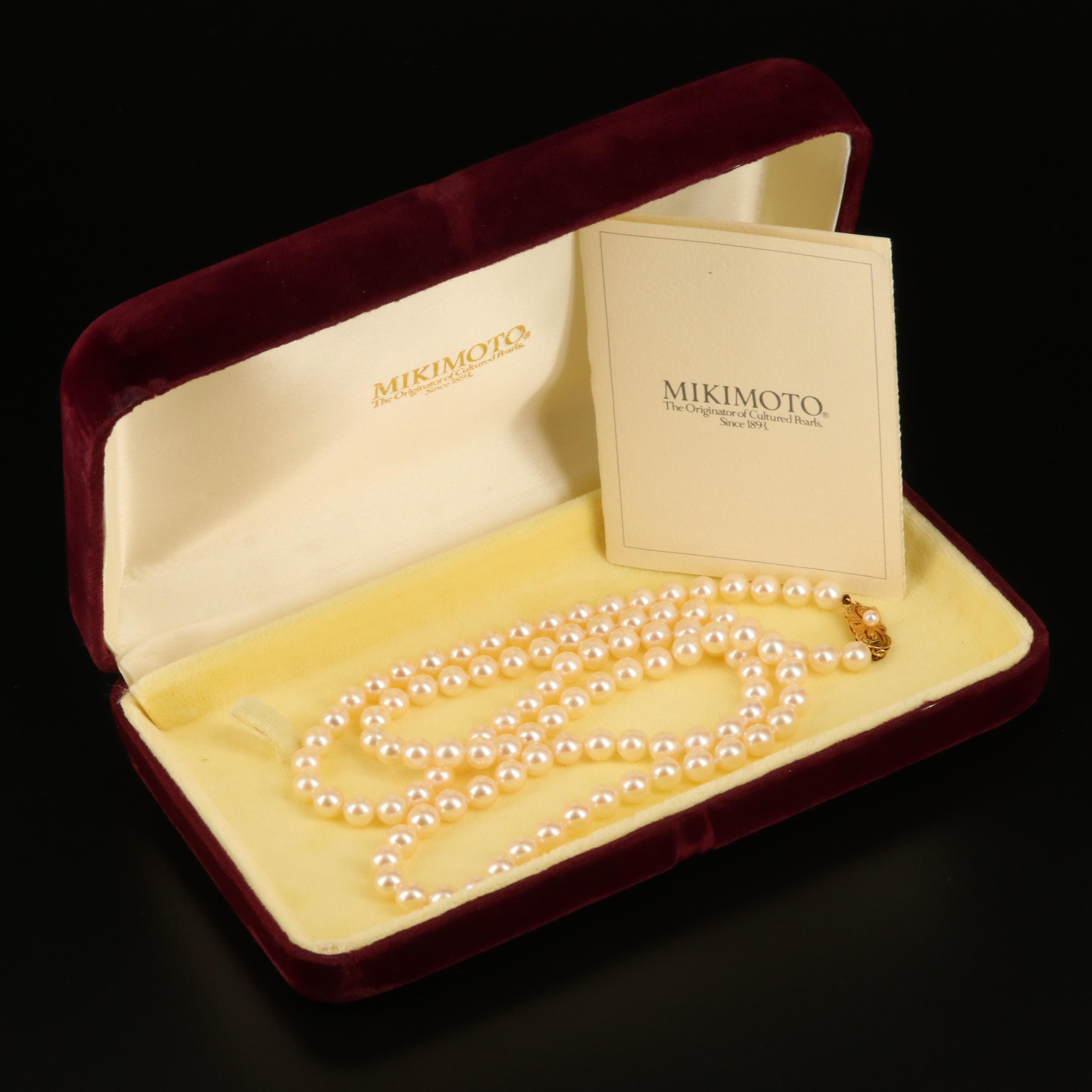 Mikimoto Pearl Necklace with 18K Clasp