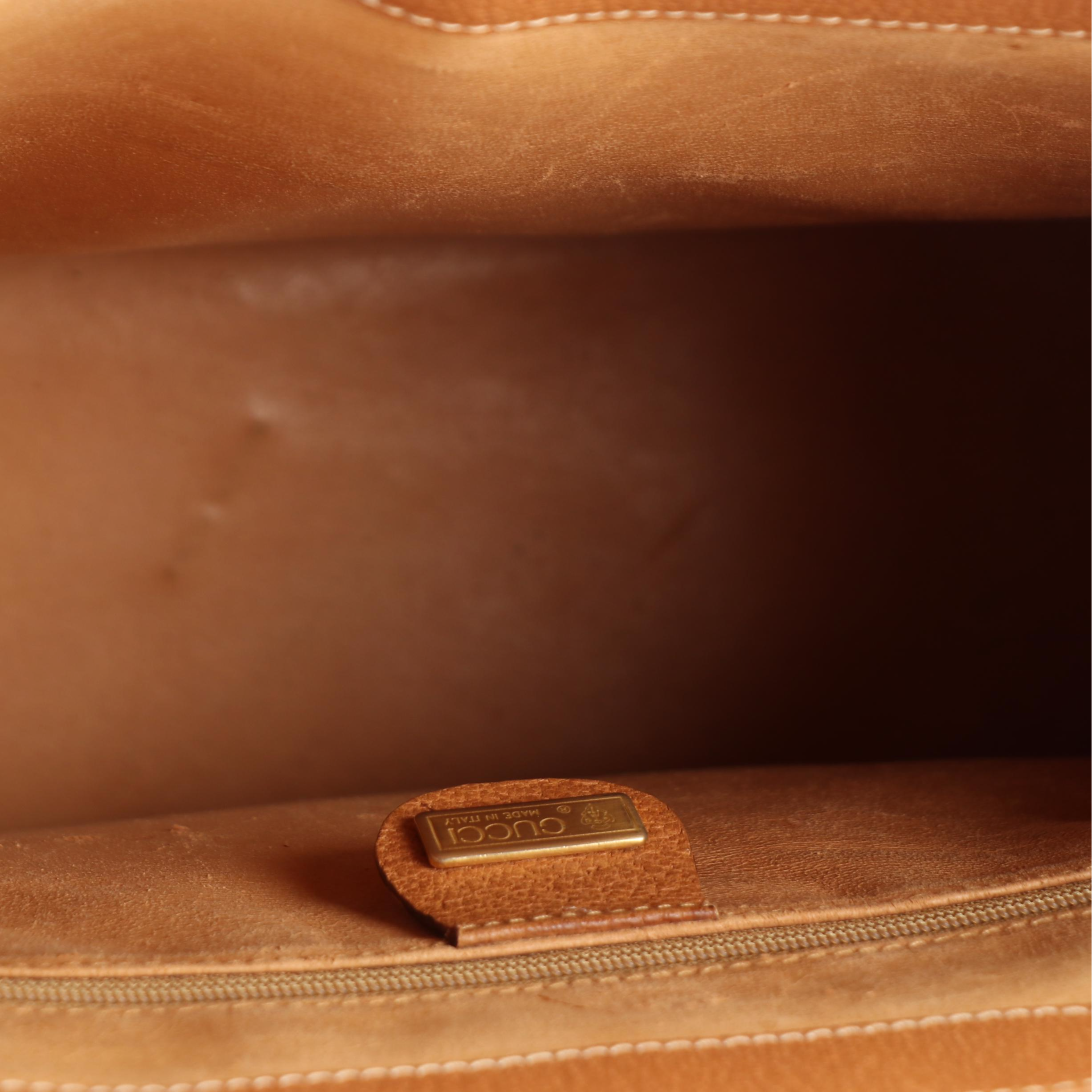 Gucci Rigid Tote Bag in Dark Tan Cinghiale Leather