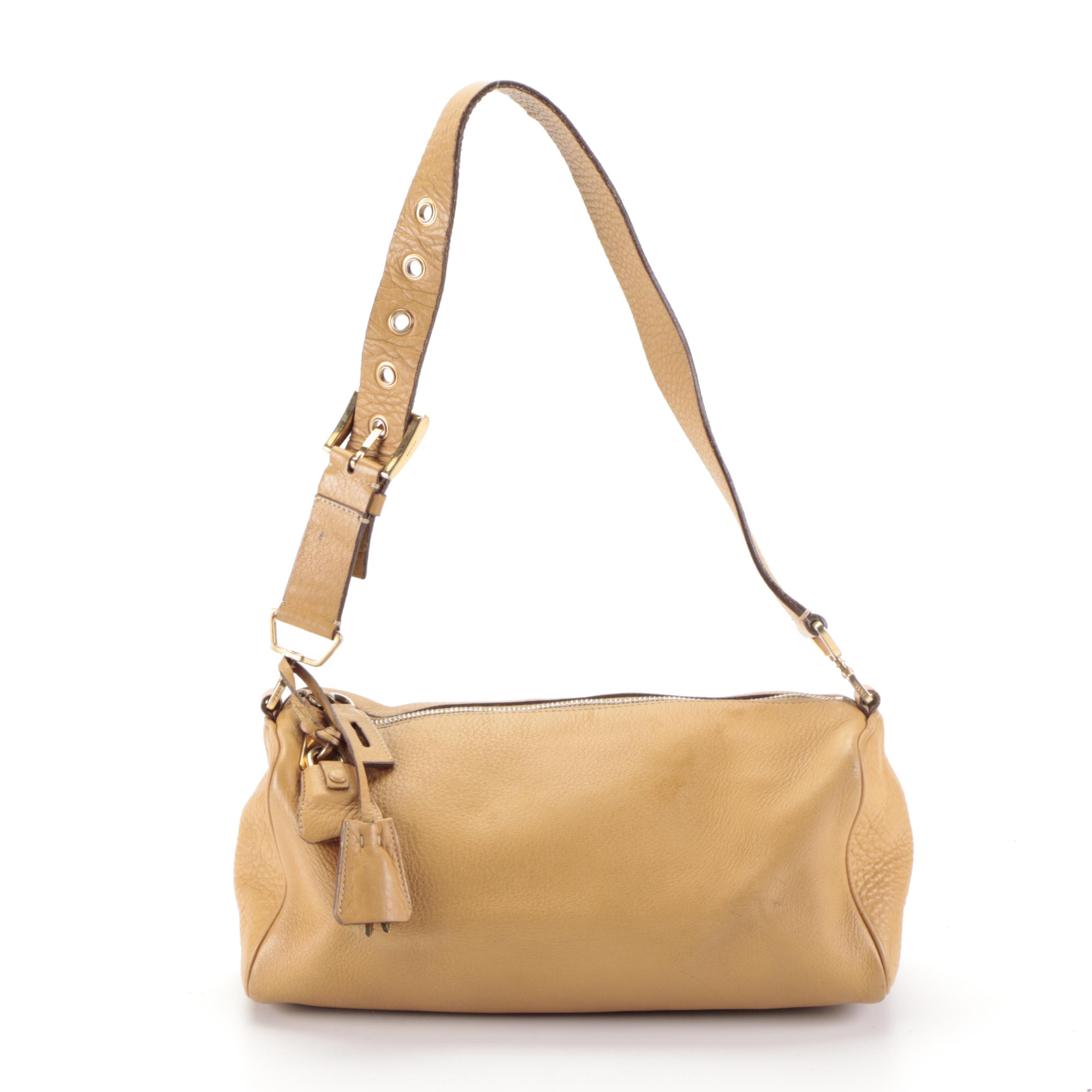 Prada Tan Leather Shoulder Bag