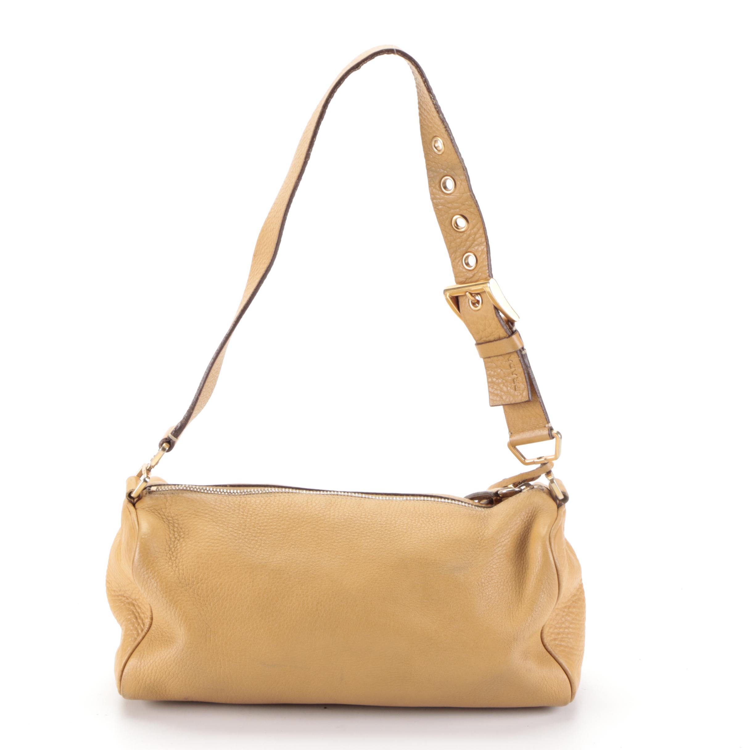 Prada Tan Leather Shoulder Bag