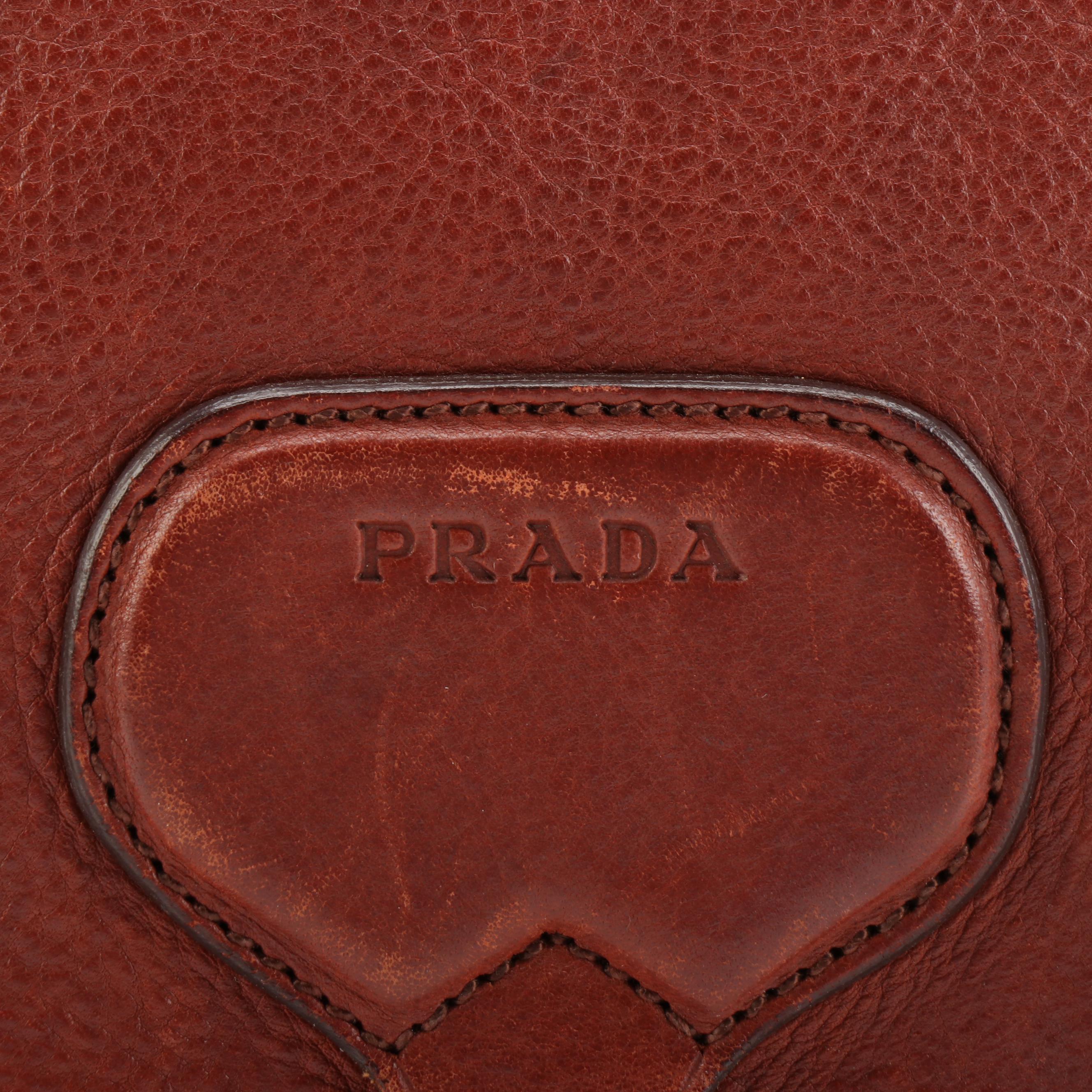Prada Front-Flap Shoulder Bag in Grained Leather
