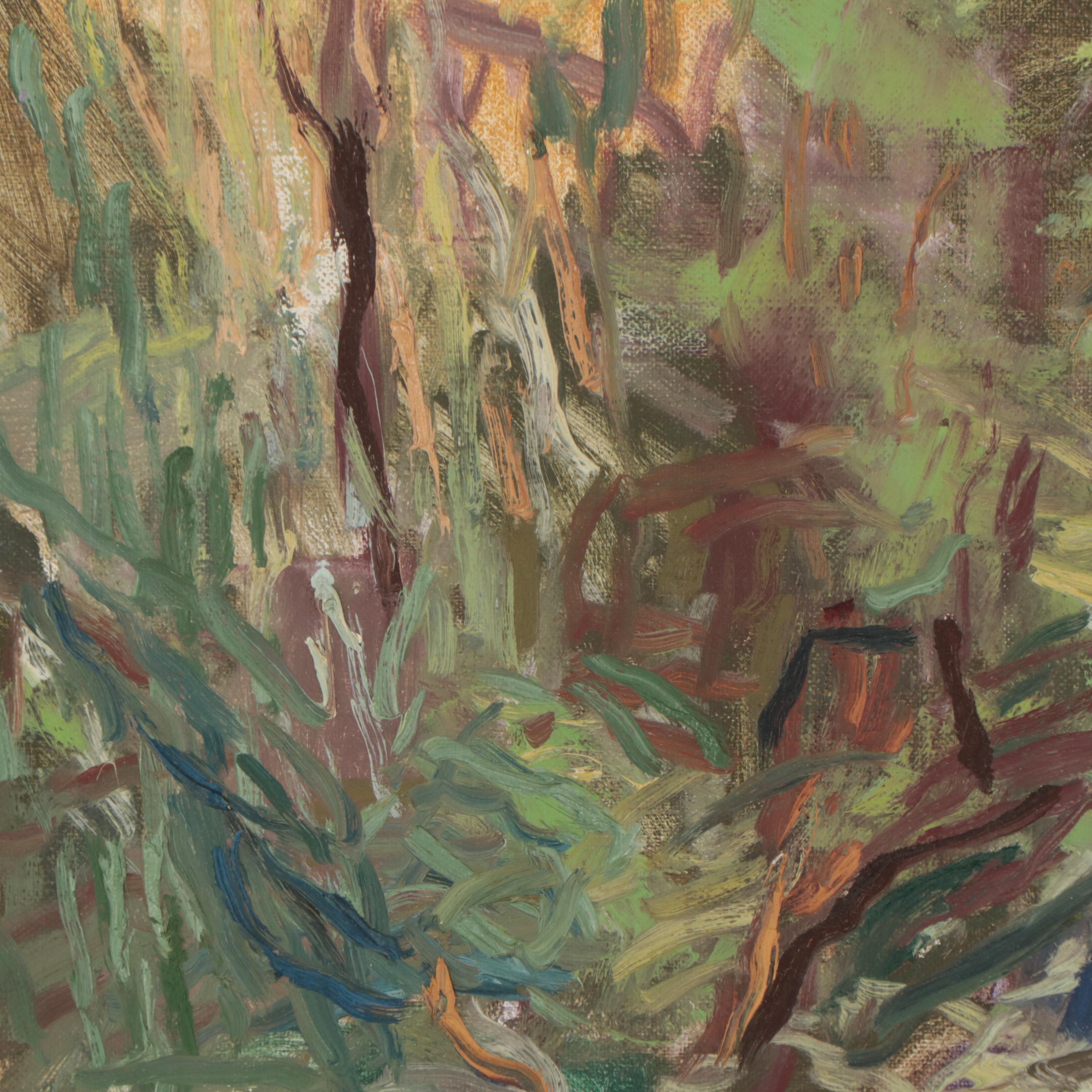 Richard Snyder Oil Painting of Trees, Late 20th Century