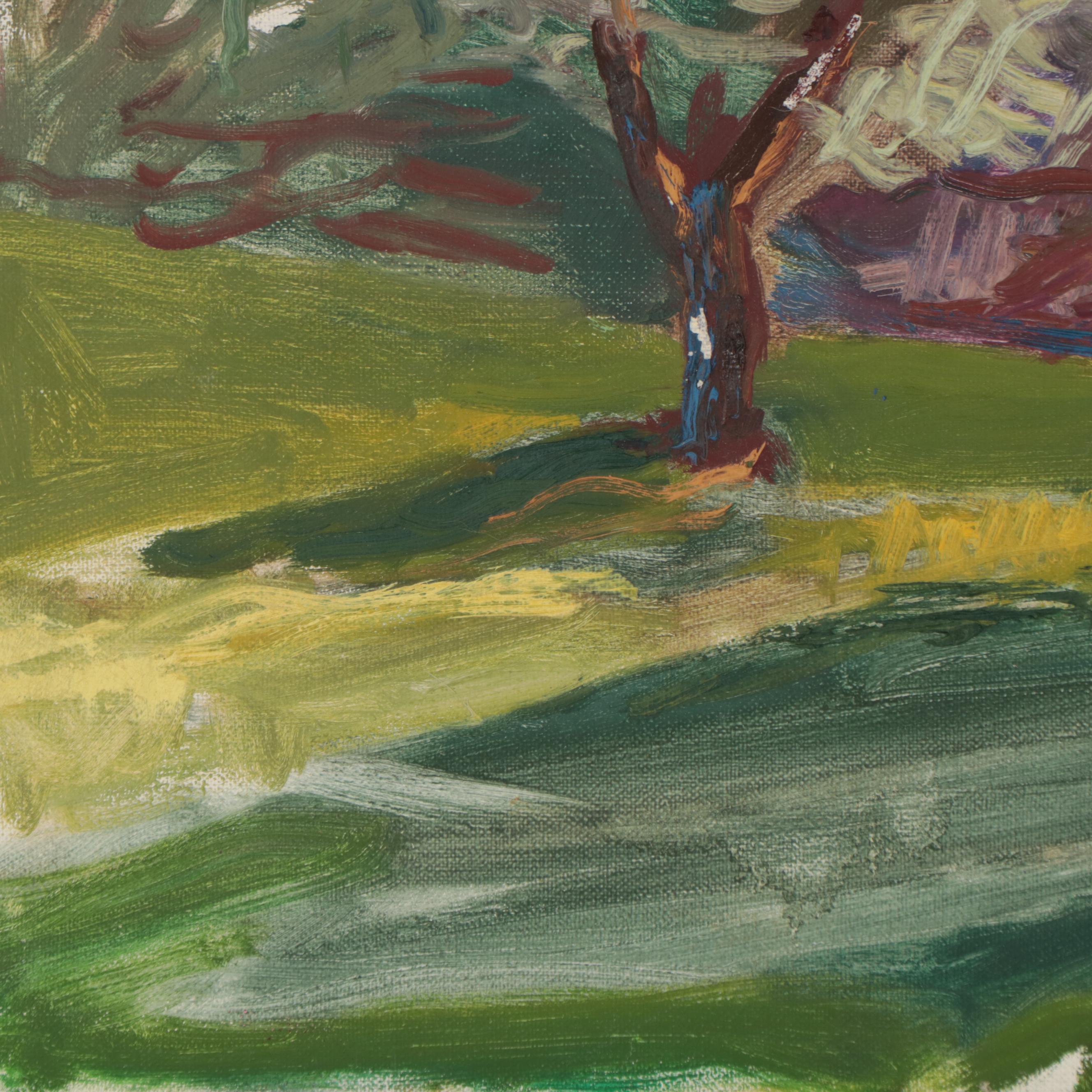 Richard Snyder Oil Painting of Trees, Late 20th Century