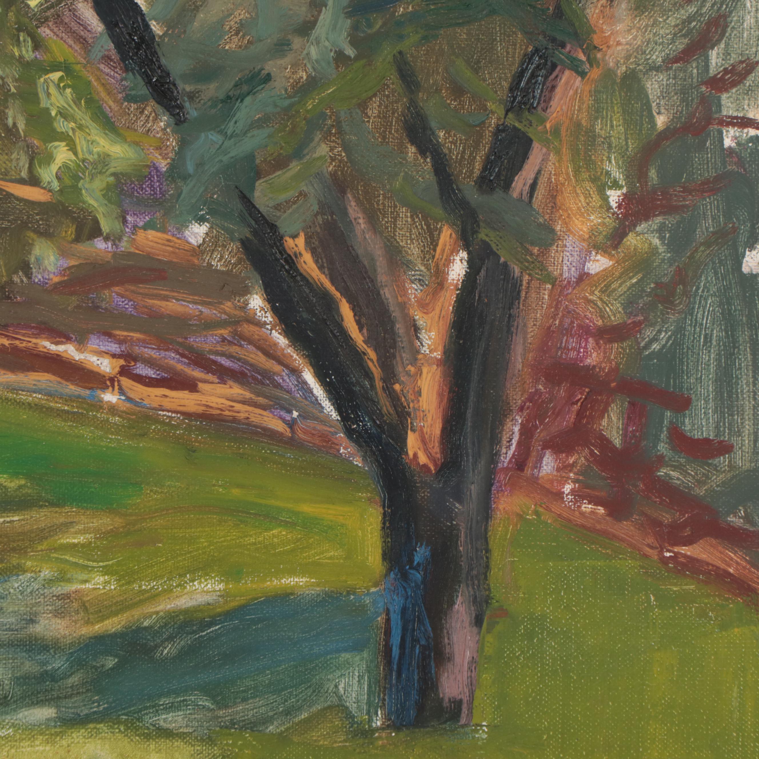 Richard Snyder Oil Painting of Trees, Late 20th Century