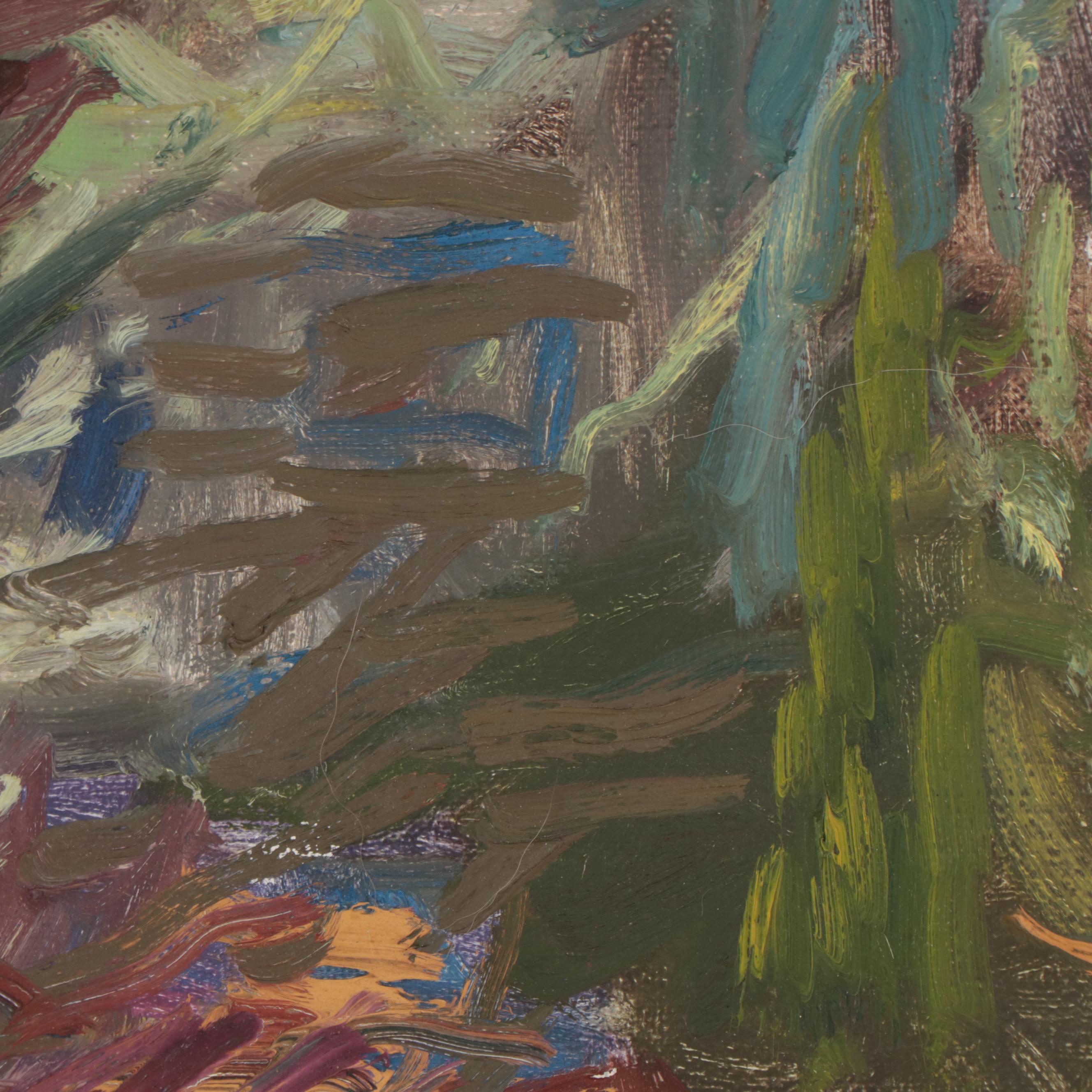 Richard Snyder Oil Painting of Trees, Late 20th Century