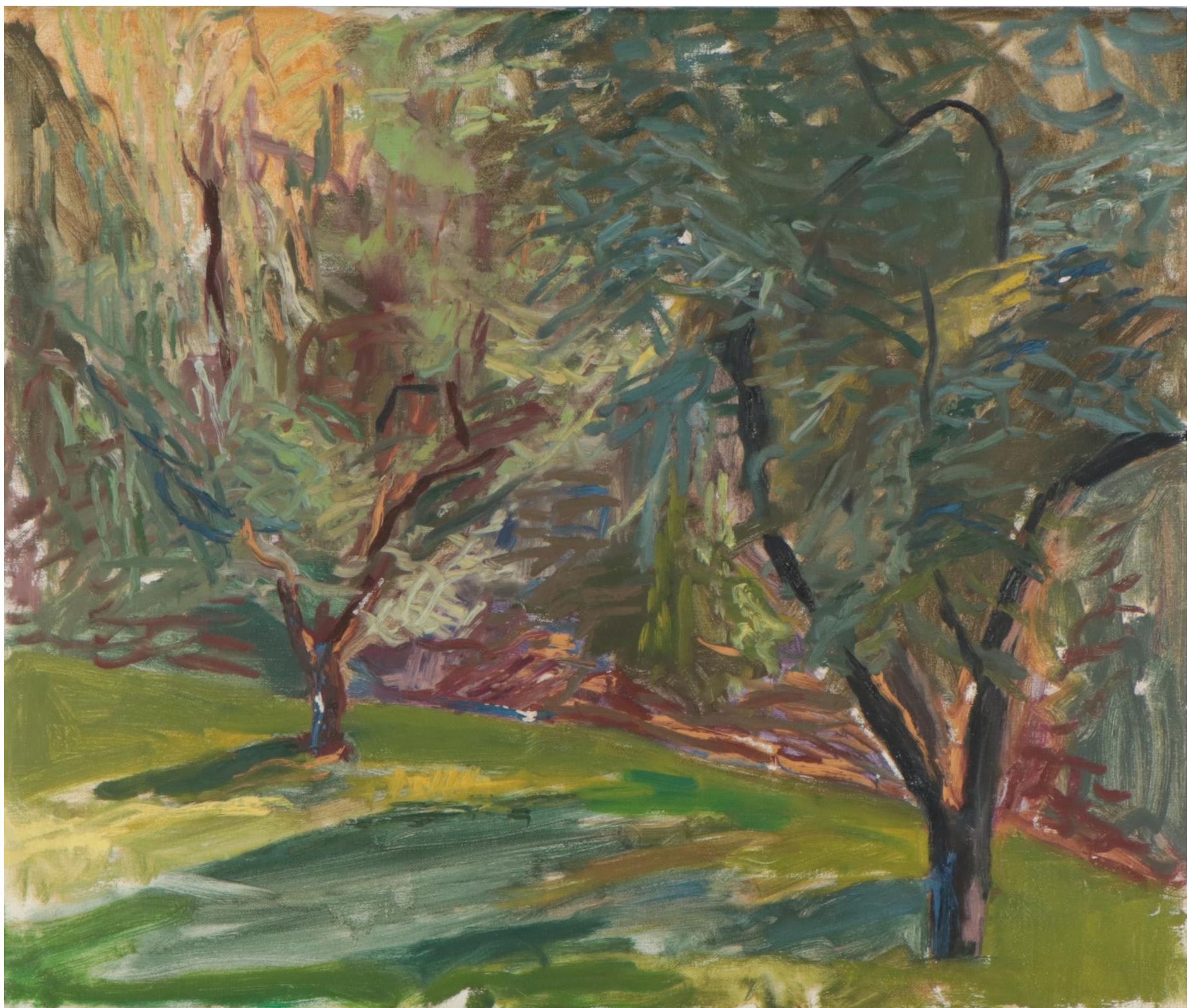 Richard Snyder Oil Painting of Trees, Late 20th Century