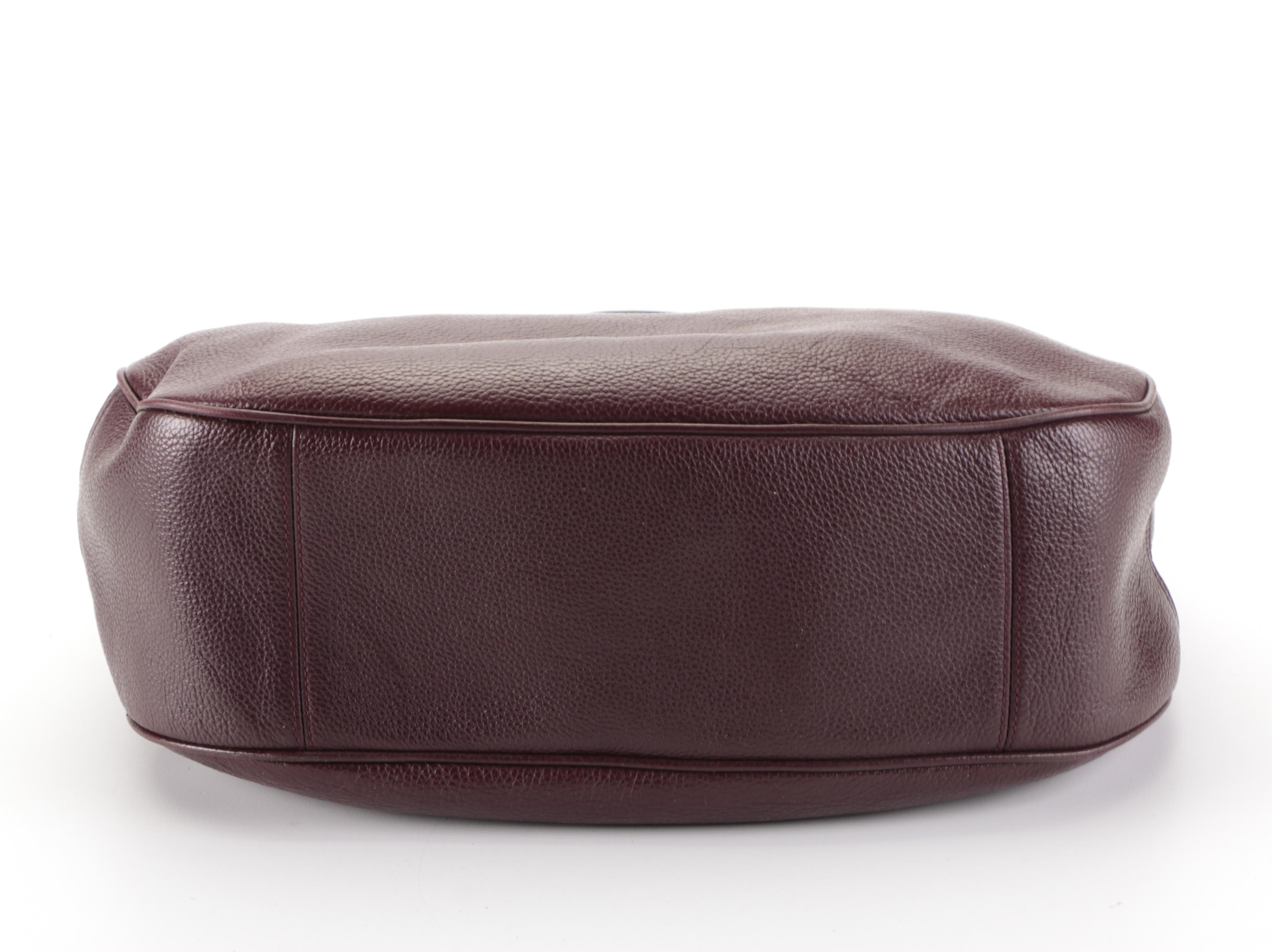 Coach Harley Hobo Shoulder Bag in Burgundy Pebbled Leather