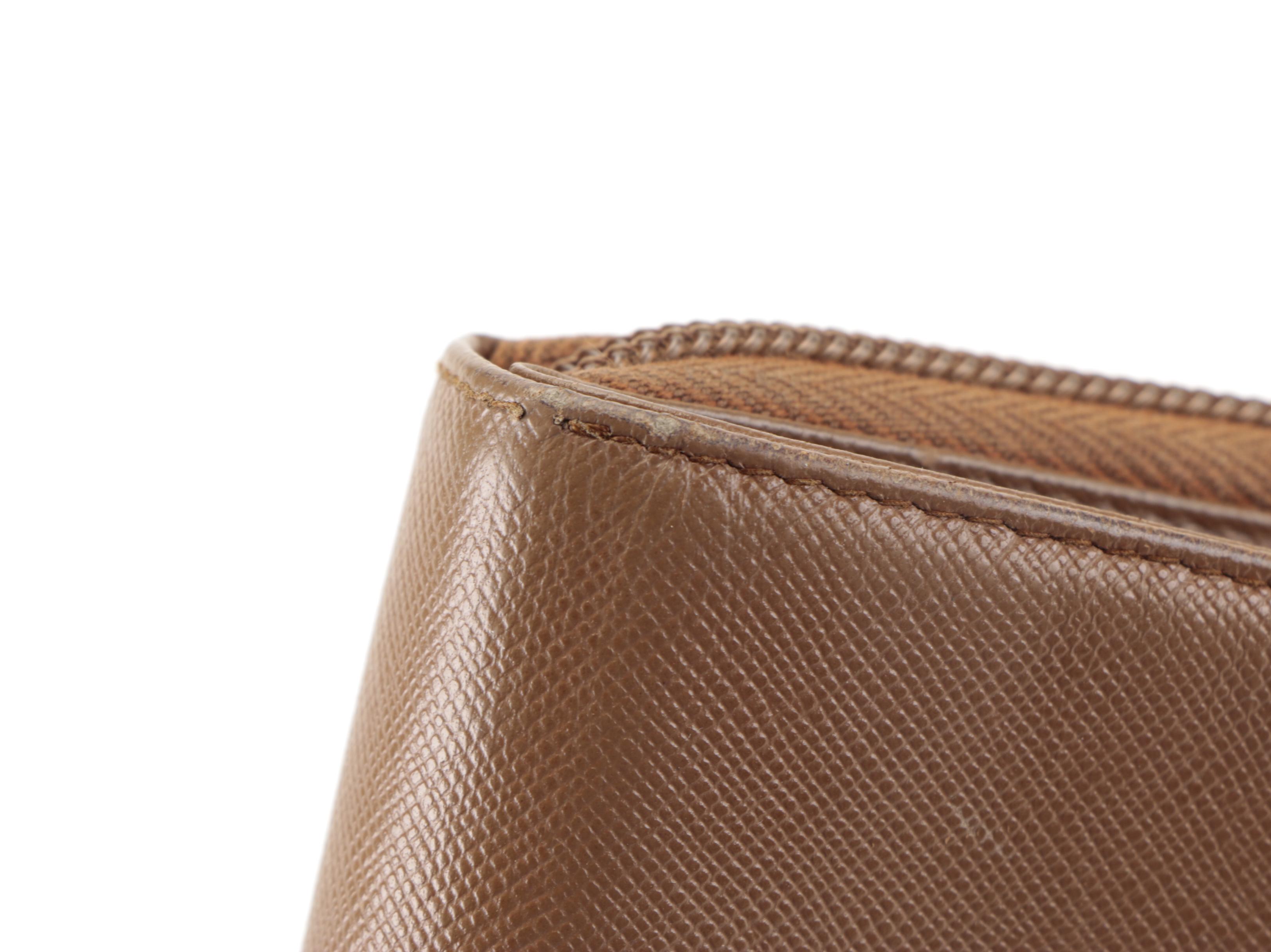 Prada Compact Wallet in Brown Saffiano Leather